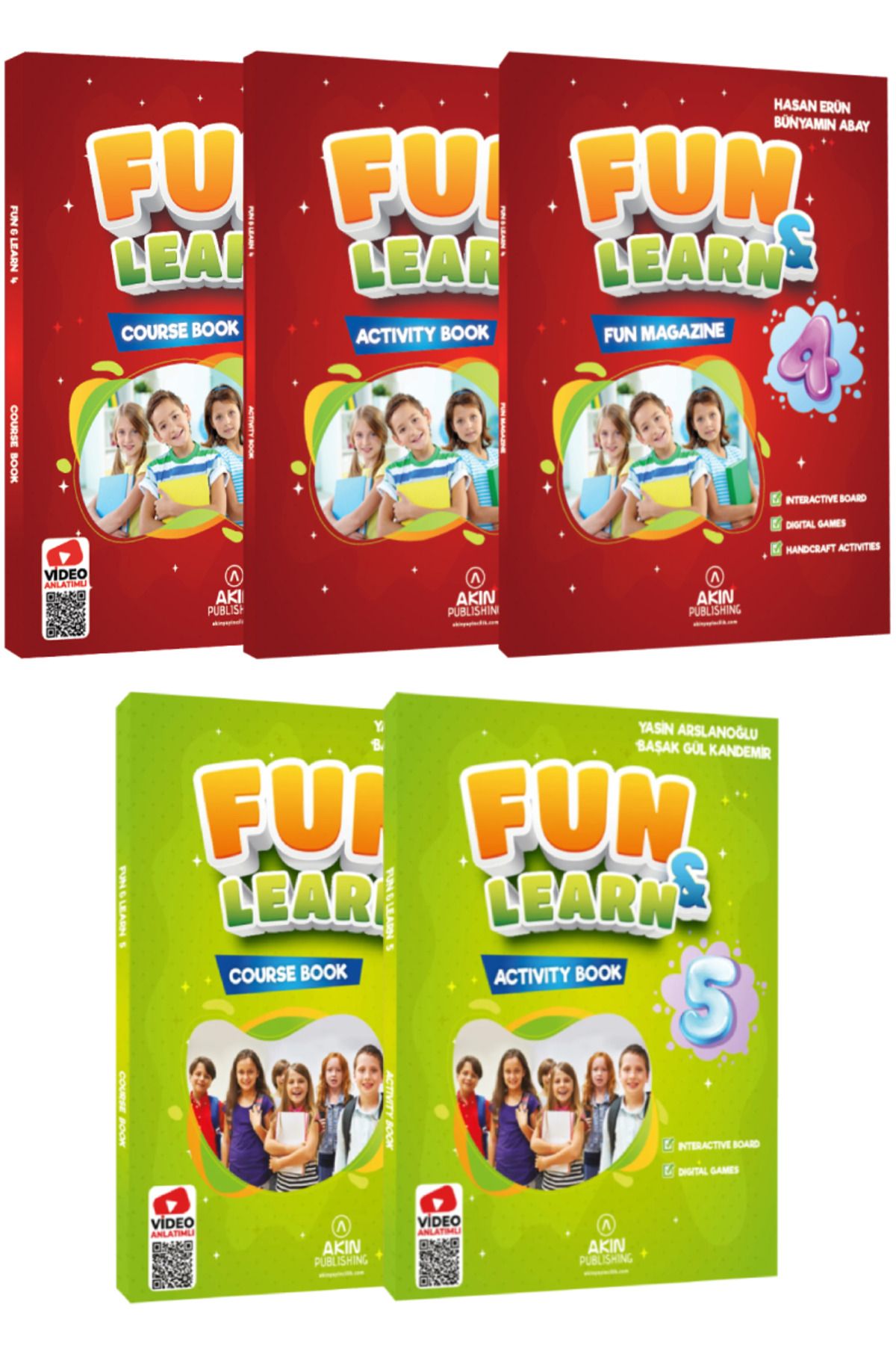 AKIN Publishing 4. ve 5. Sınıf Fun&Learn İngilizce Seti: Fun&Learn Course Book+Activity Book