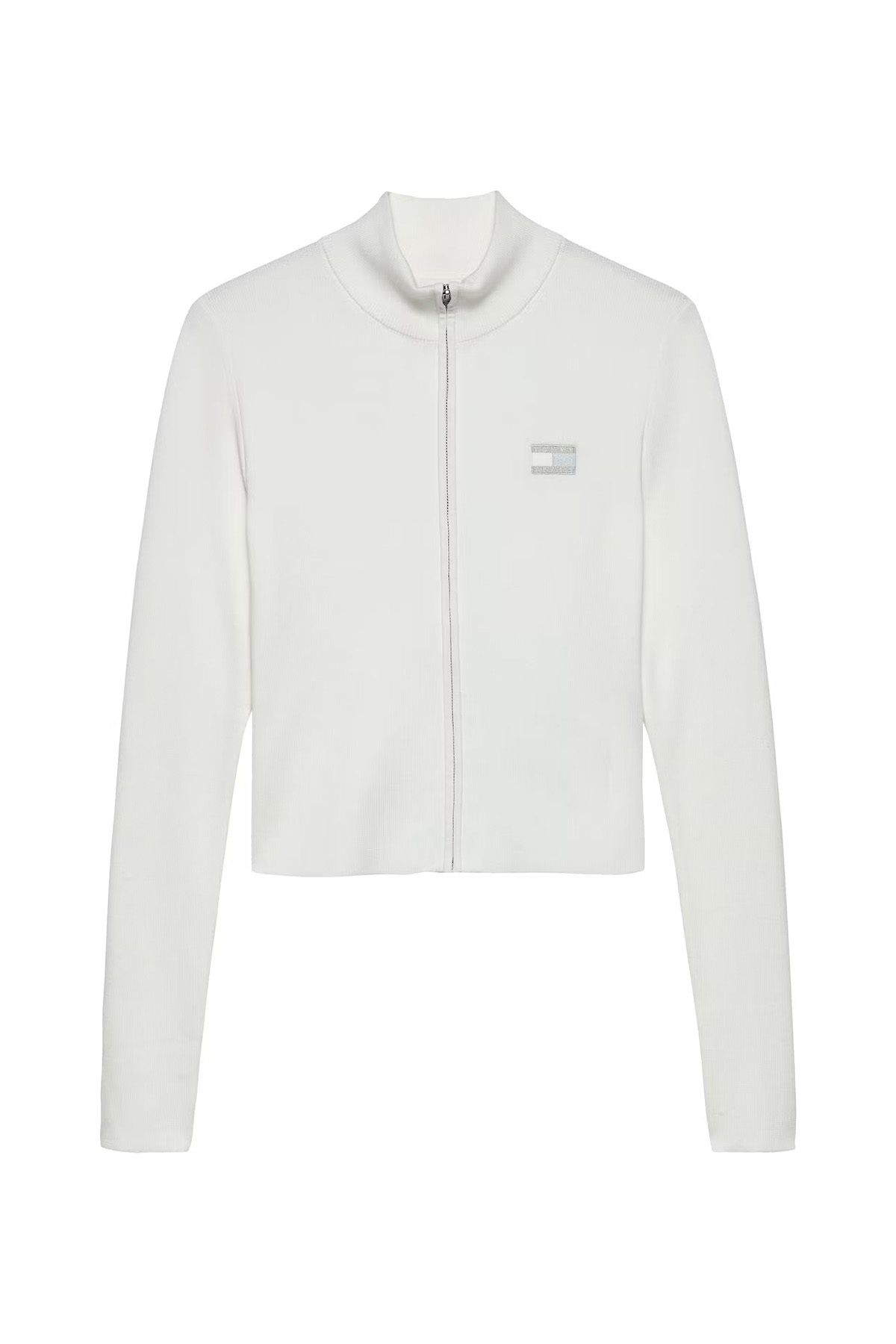 Tommy Hilfiger Kadın High Neck Fermuarlı Triko Kazak - Ekru