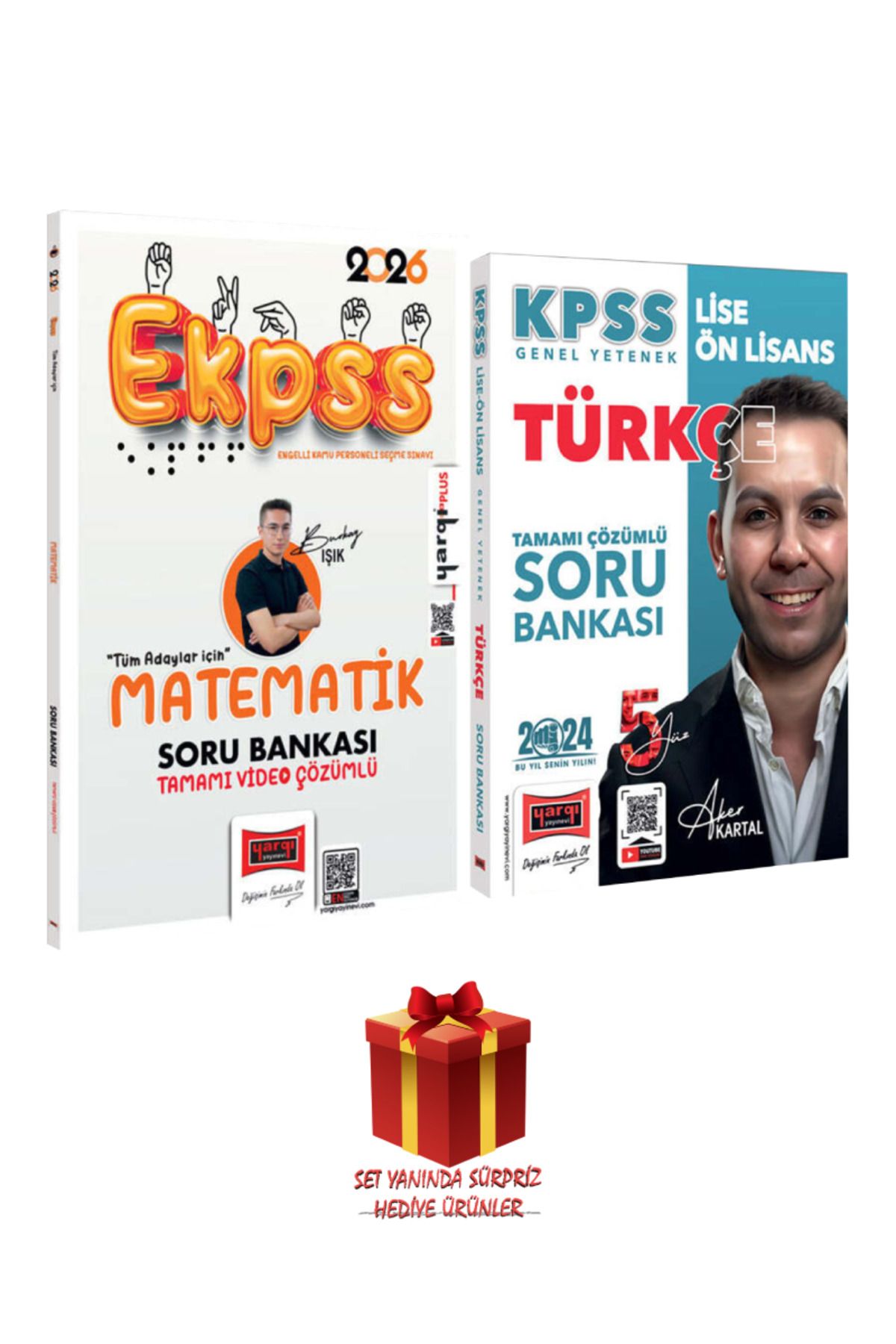 Yargı Yayınları Burkay Işık 2026 EKPSS Matematik Soru Bankası+ Türkçe Soru Bankası+ Hediye