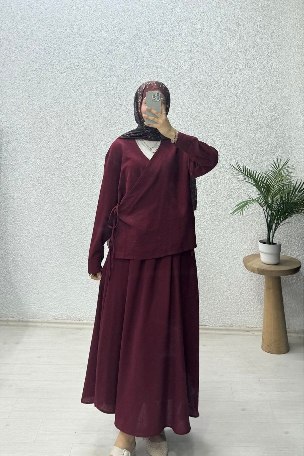 lurex moda Keten Etekli Takım
