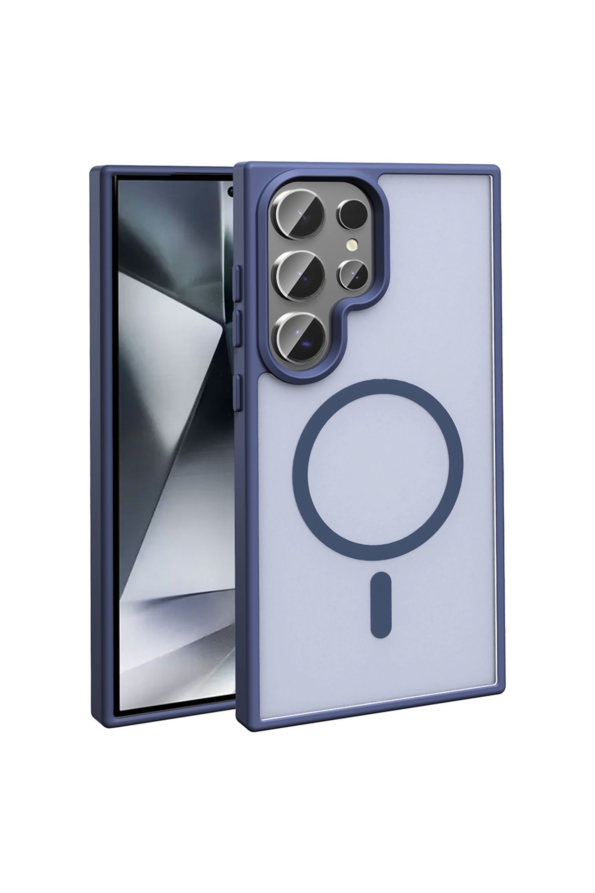 Gpack Samsung Galaxy S25 Ultra uyumlu Kılıf Magsafeli Mat Arka Yüzey Sio Kapak Lacivert