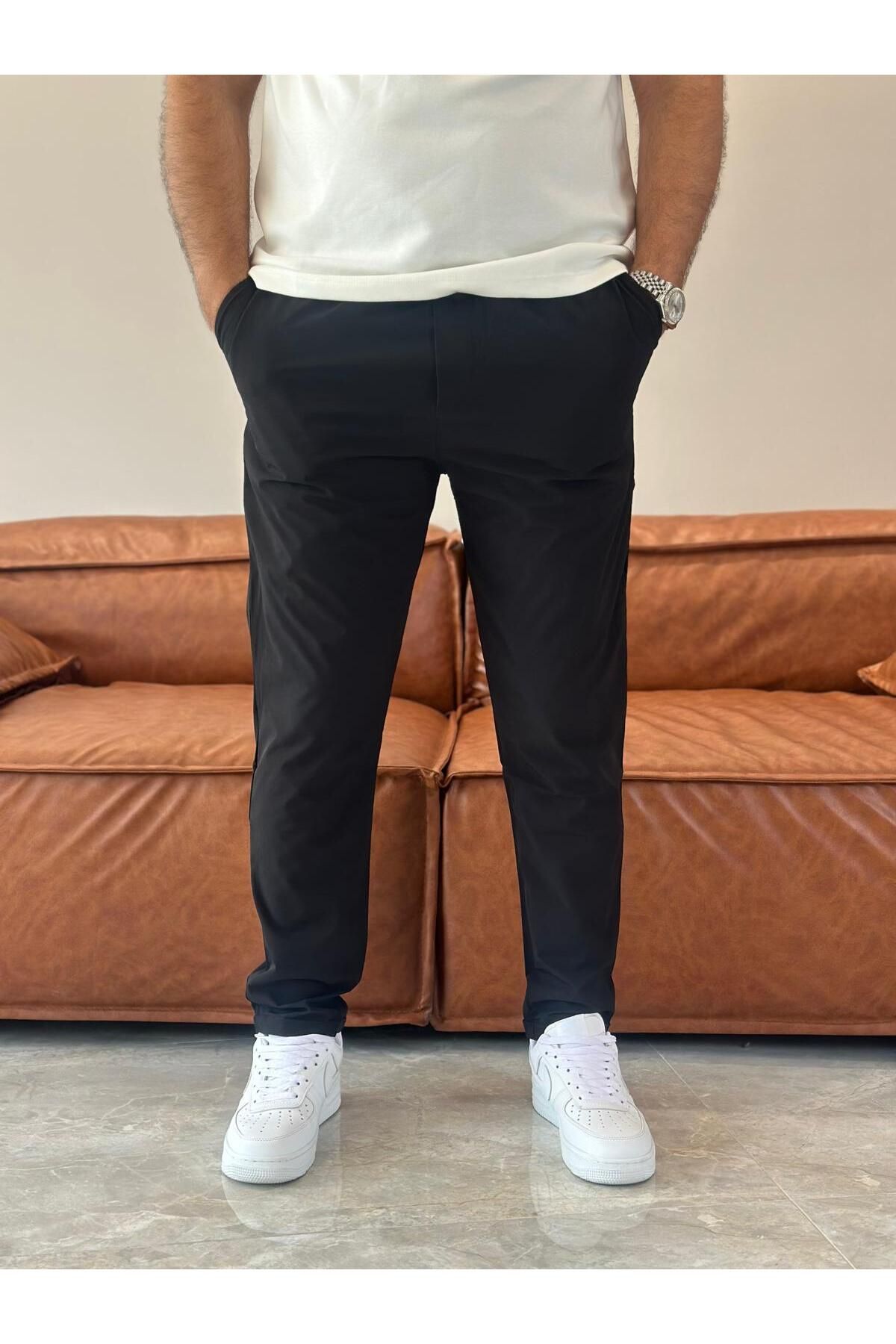 ECARTS Erkek Beli Bağcıklı Jooger Pantolon Siyah Eca003