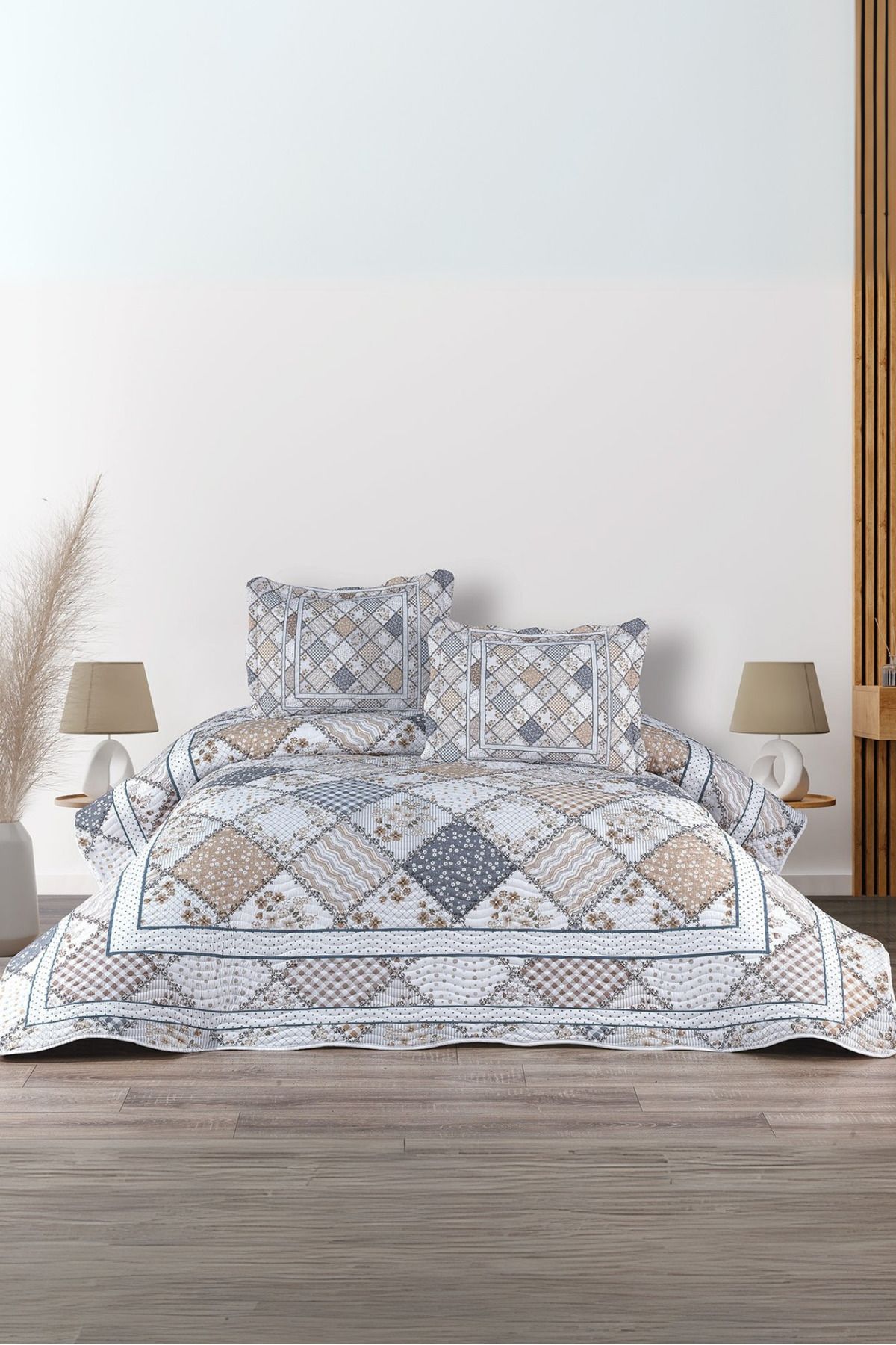 BELENAY HOME Luz 3 Parça Çift Kişilik Yatak Örtüsü Takımı – Pike Set