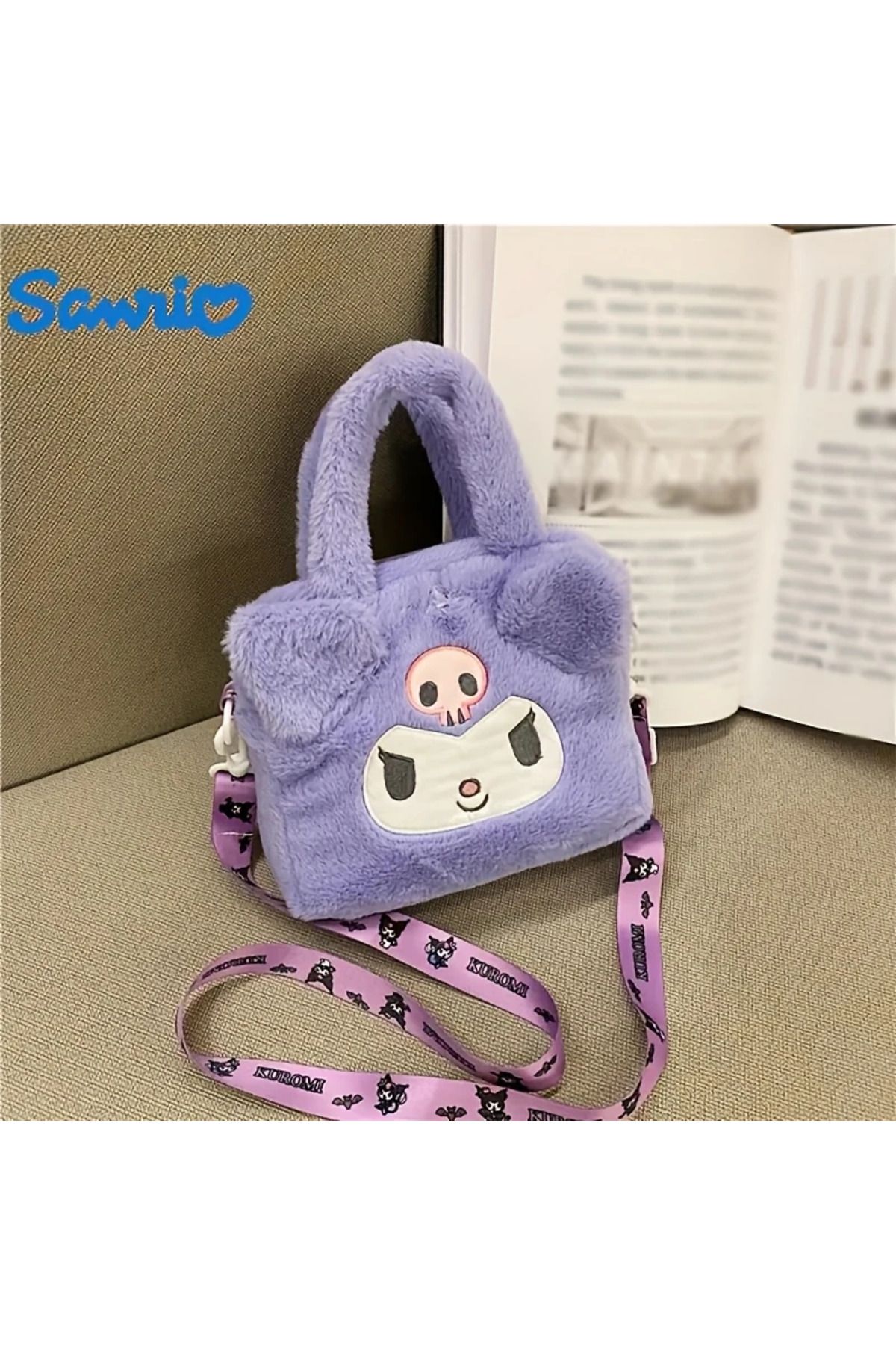 zeynobella Sanrio Kuromi Kız Çocuk Sevimli Peluş El Omuz Çantası