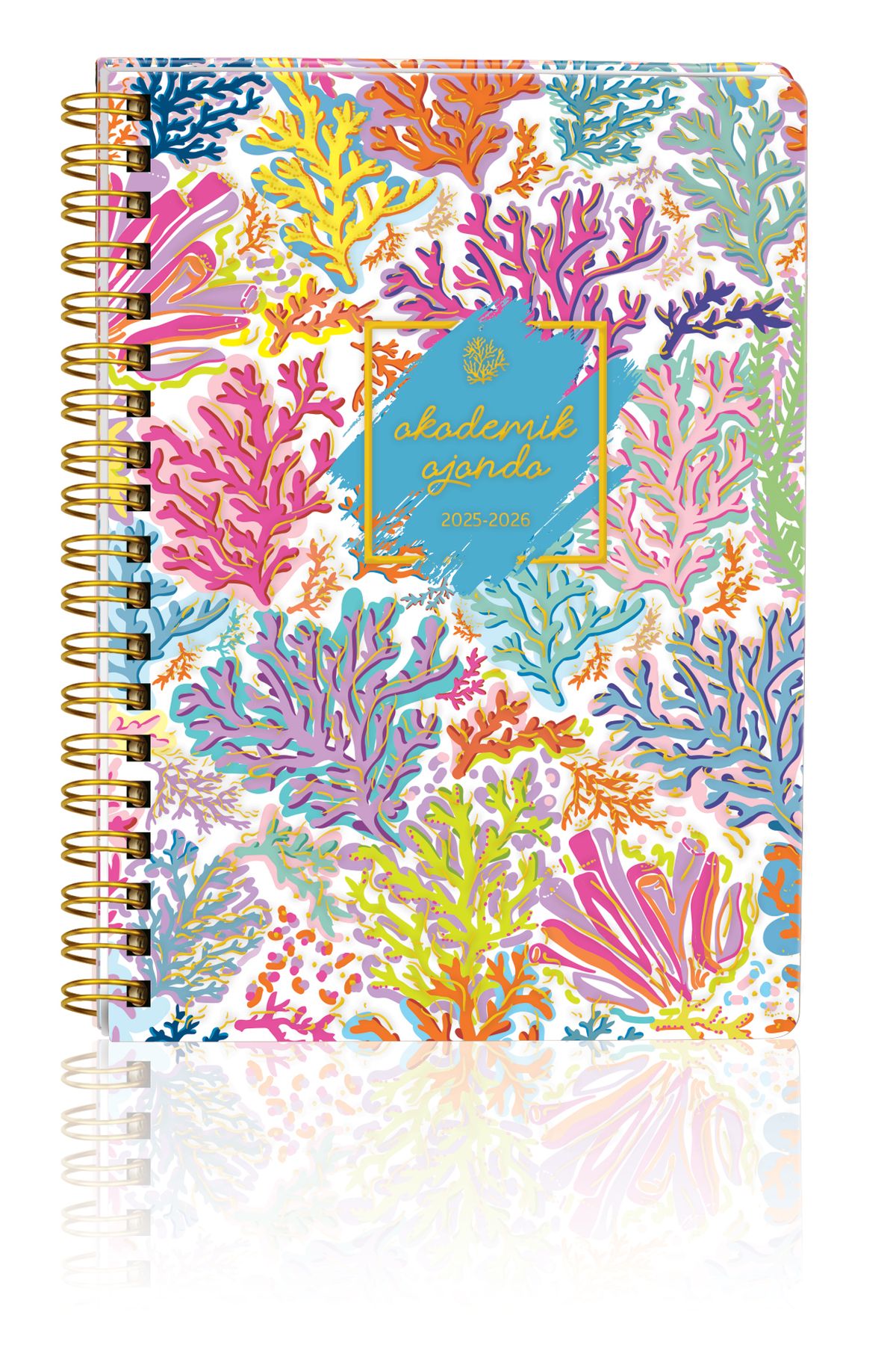 Victoria's Journals Coral Bloom Renkli Mercan Desenli A5 Spiralli Akademik Ajanda 2025-2026 - Motivasyon Sayfalı