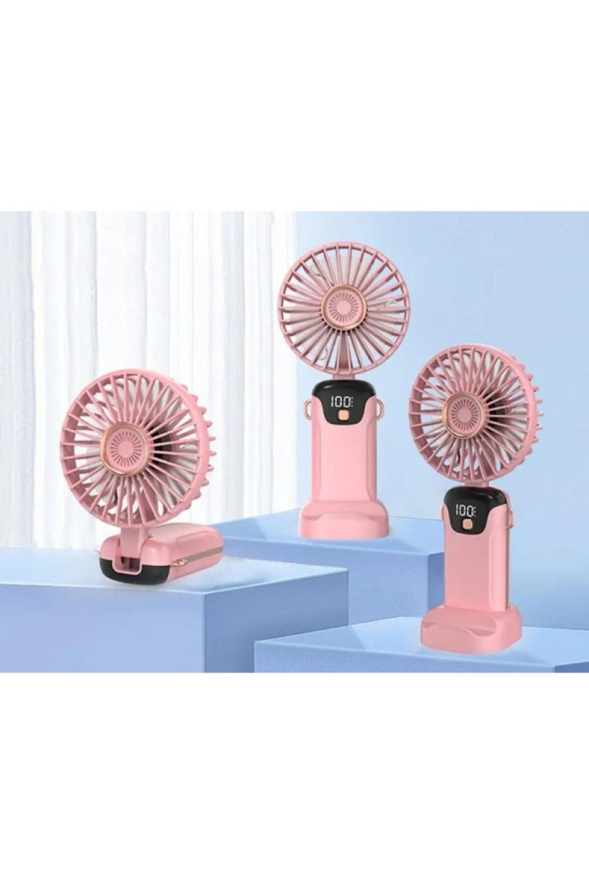 Zanaat Lcd Ekranlı Şarjlı Mini El Boyun Masa Fanı Seyahat Taşınabilir Fan Aralığı Şarjlı Yüksek Şarj