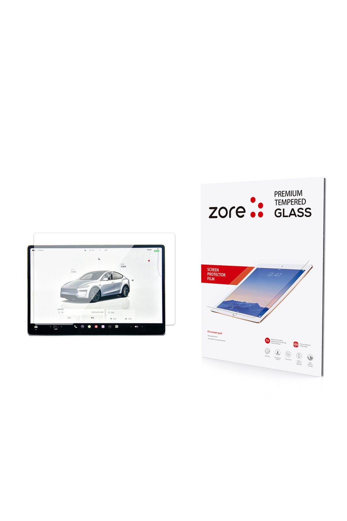 Alan Tech Tesla Model Y Juniper Zore Yeni Seri 2in1 Temperli Cam Araç Multimedya Ekran Koruyucu