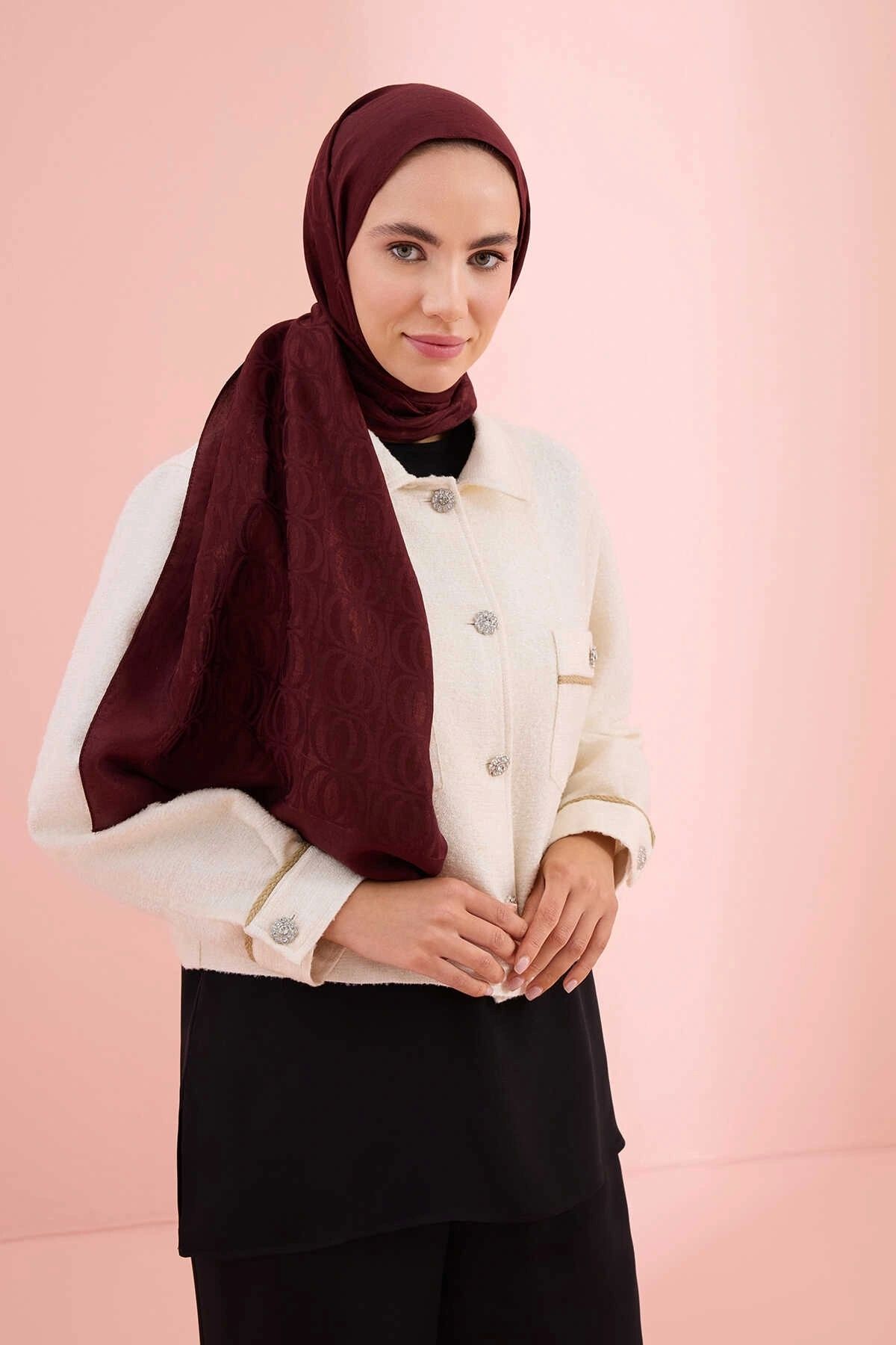 Imannoor Bambunoor Bordo Naia Pamuk Şal 251-3027-023