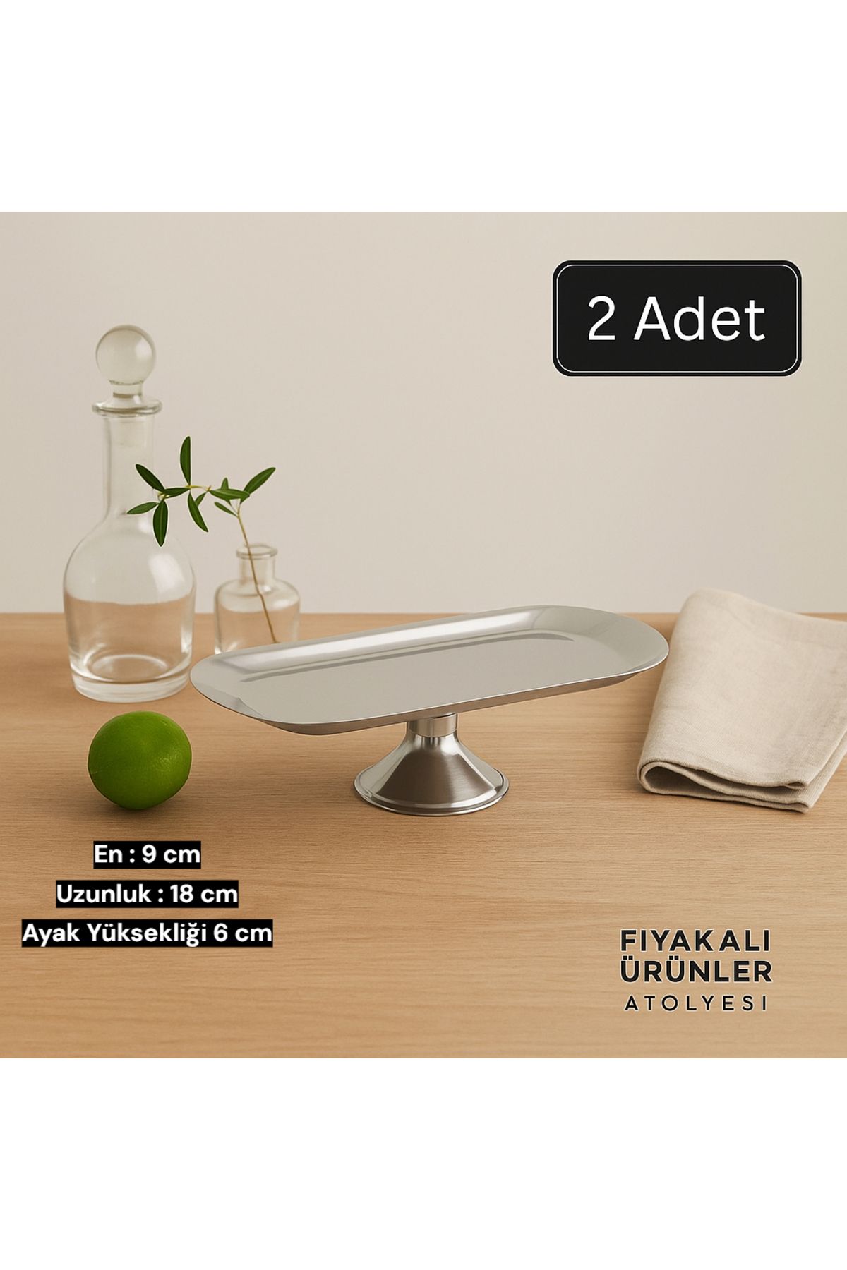 Fiyakalı Ürünler Atölyesi 9X18 cm Ayaklı Kayık GOLD Sunumluk,Çerezlik,Kahvaltı Tabağı,Sunum tabağı,Kozmetik,Takı Tabağı