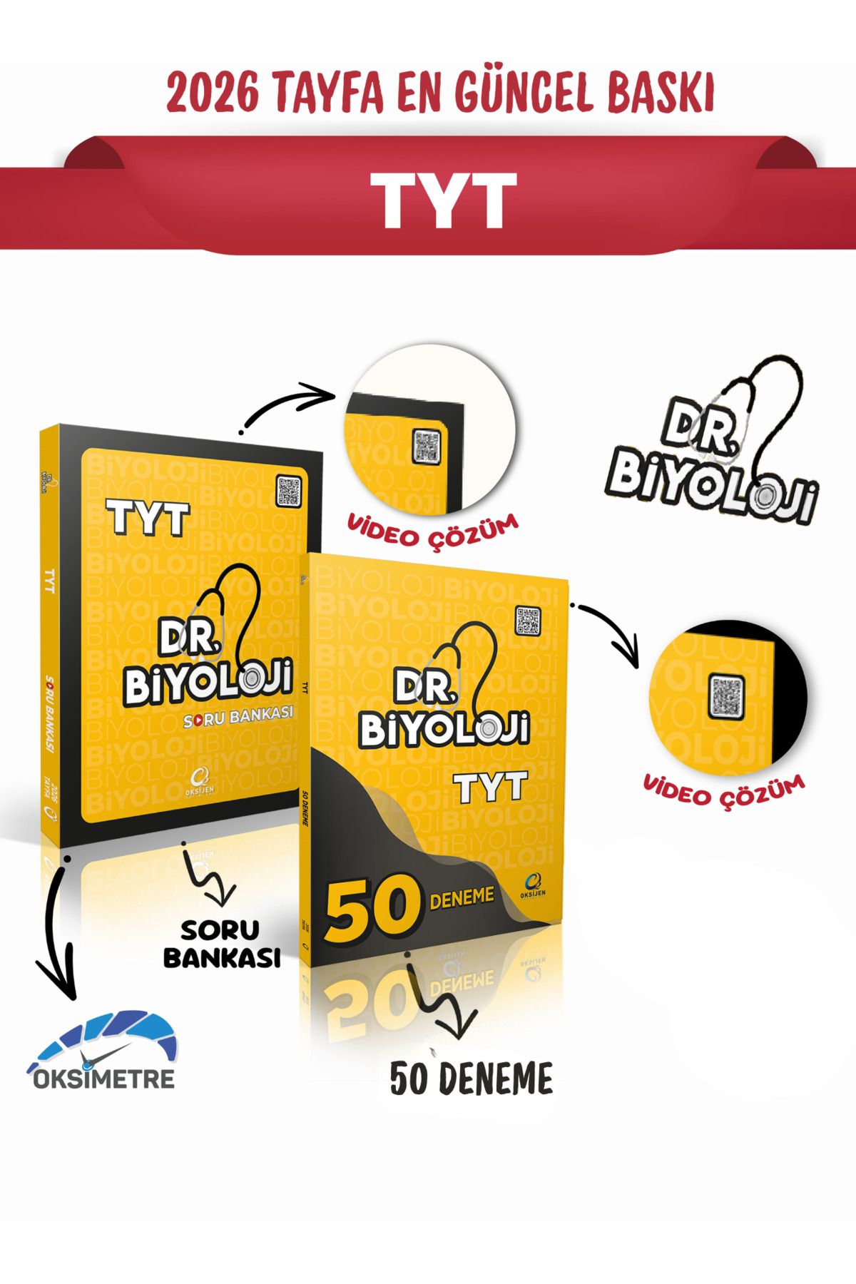 Oksijen Yayınları DR BİYOLOJİ TYT SORU BANKASI VE 50 DENEME SET