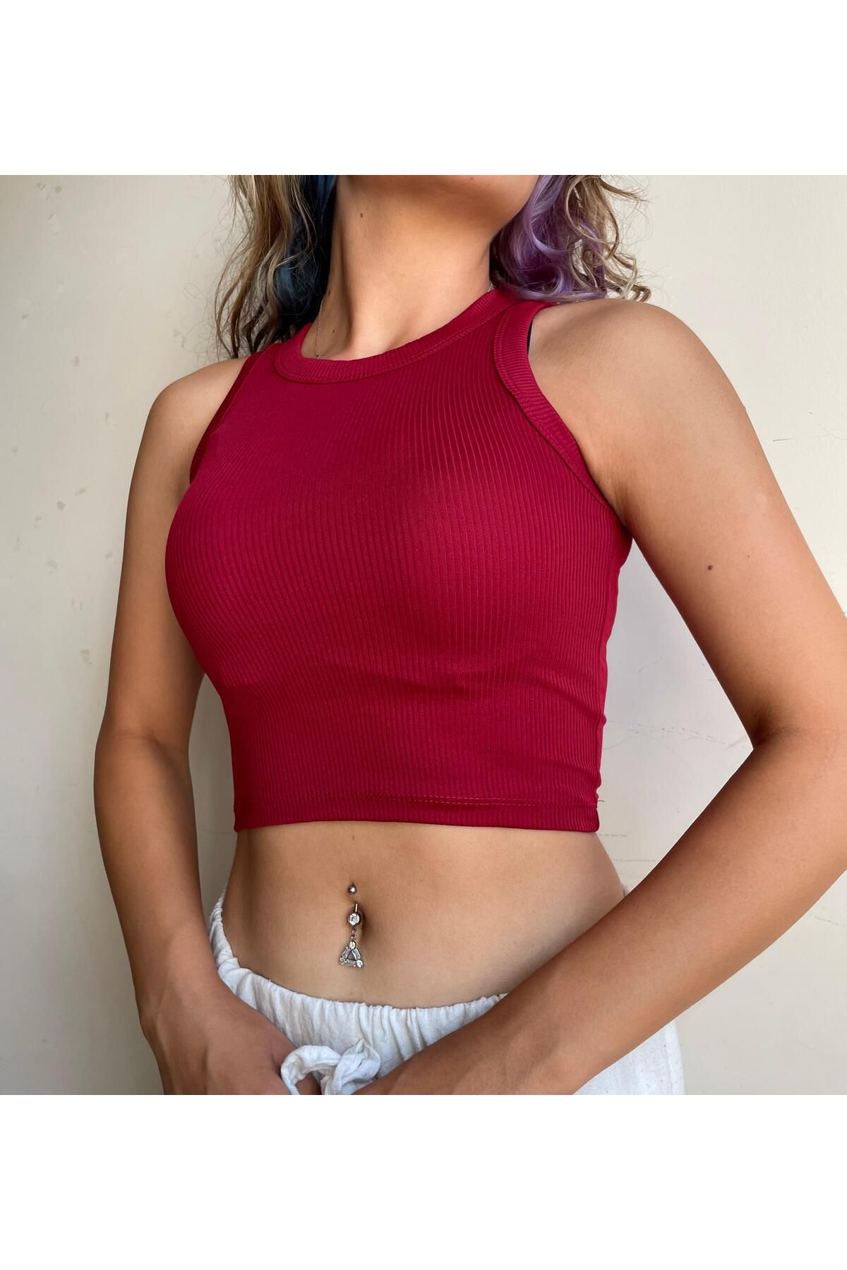 ÖZSU FASHİON Kadın Fitilli Crop