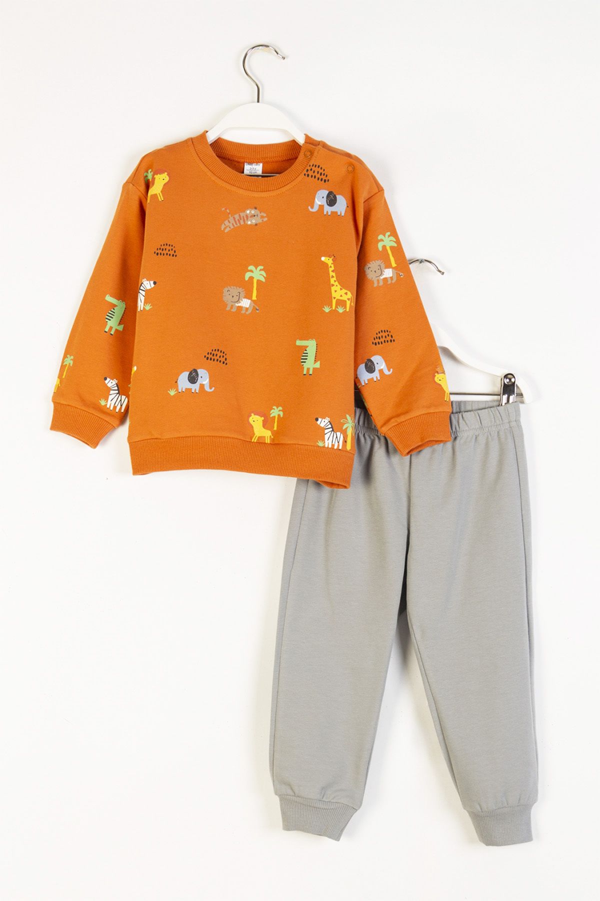 DMB BOYS & GIRLS Hayvan Figürlü Uzun Kollu Sweat-Pantolon 2'li Erkek Bebek Takım