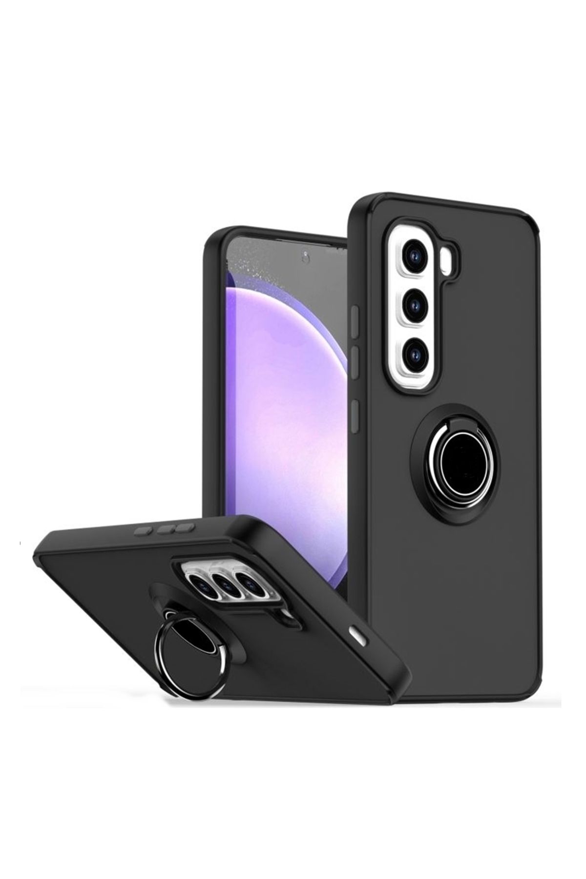 Apsuwa İnfinix Hot 50 Pro Plus Kılıf Montreal Yüzüklü Standlı Siyah