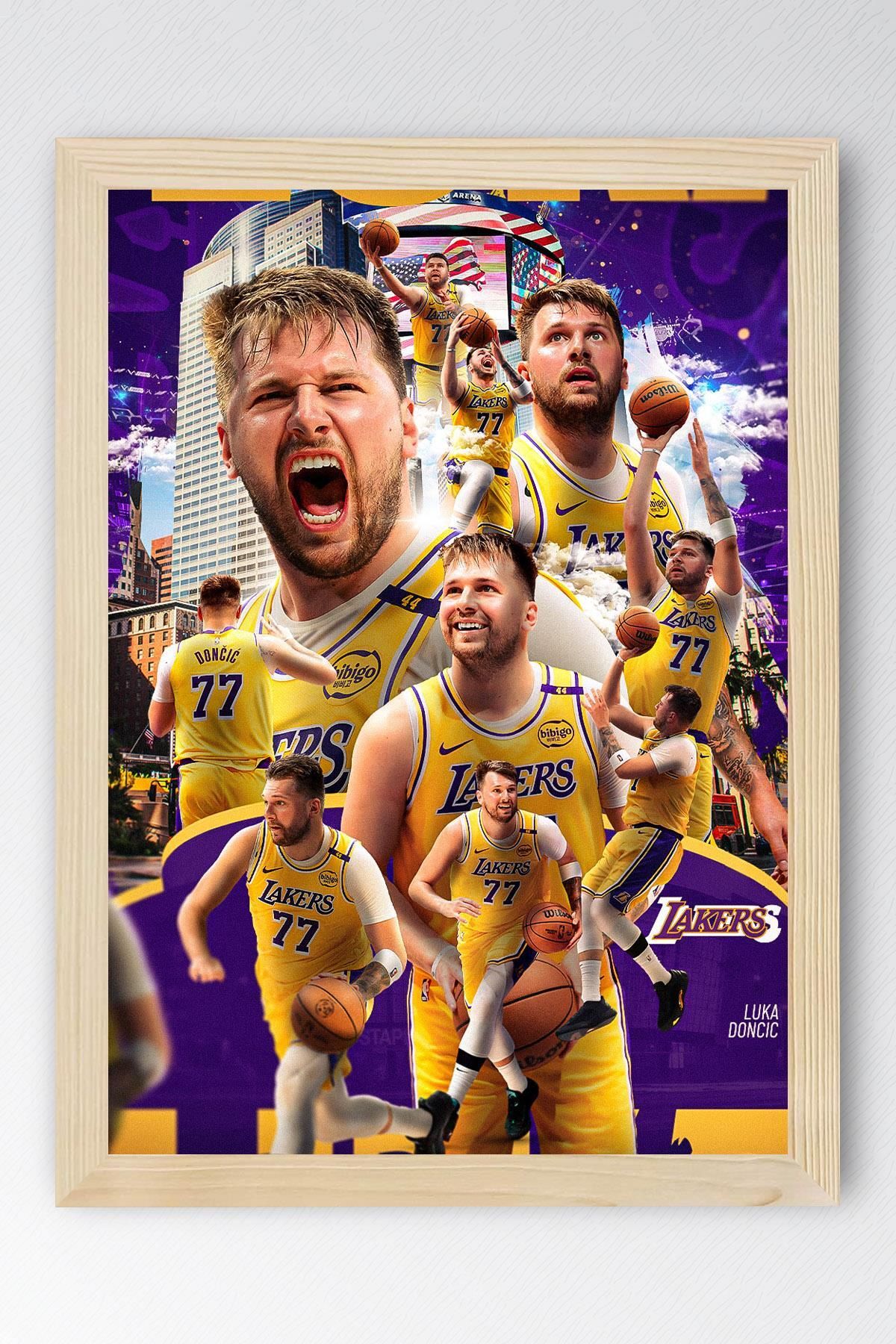Saturn Luka Doncic Çerçeveli Tablo - Los Angeles Lakers NBA Posteri Tablo