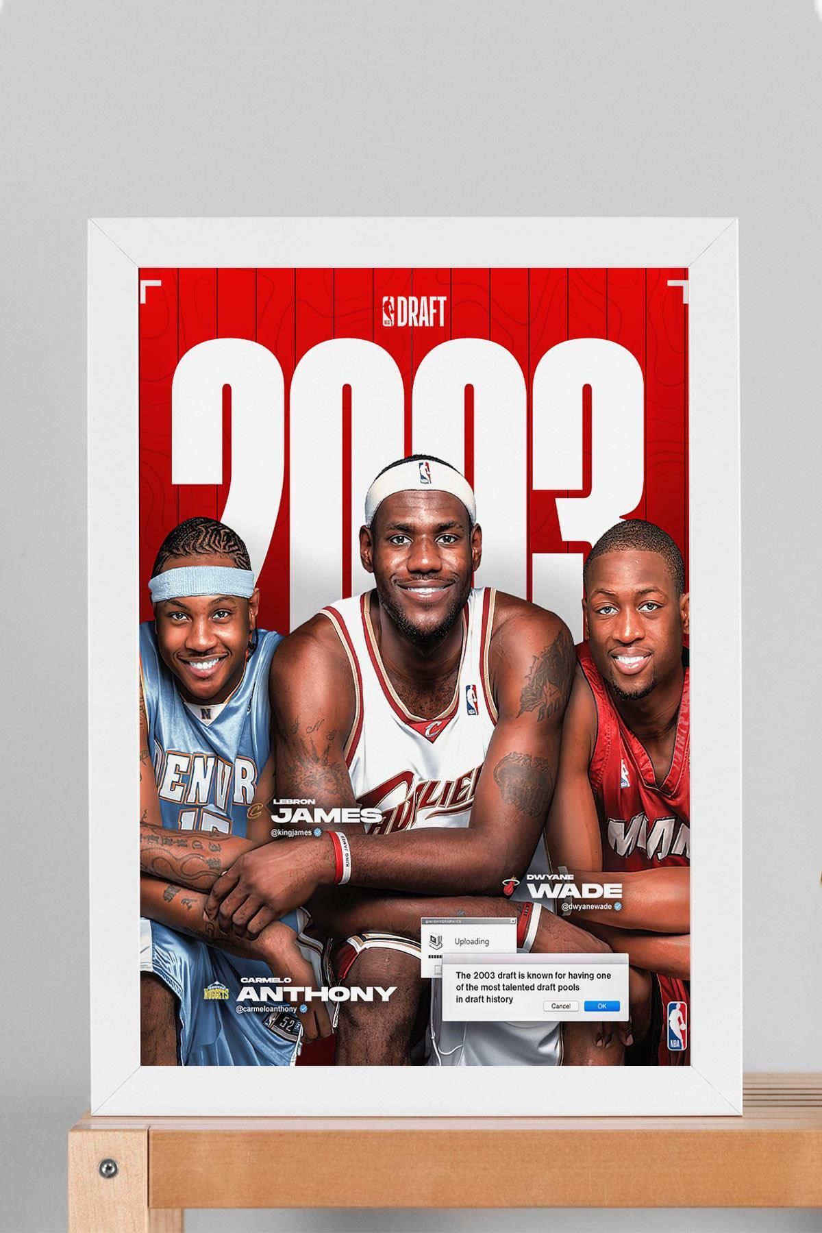 Saturn LeBron James Dwyane Wade Carmelo Anthony Çerçeveli Tablo - Basketbol NBA Posteri Tablo