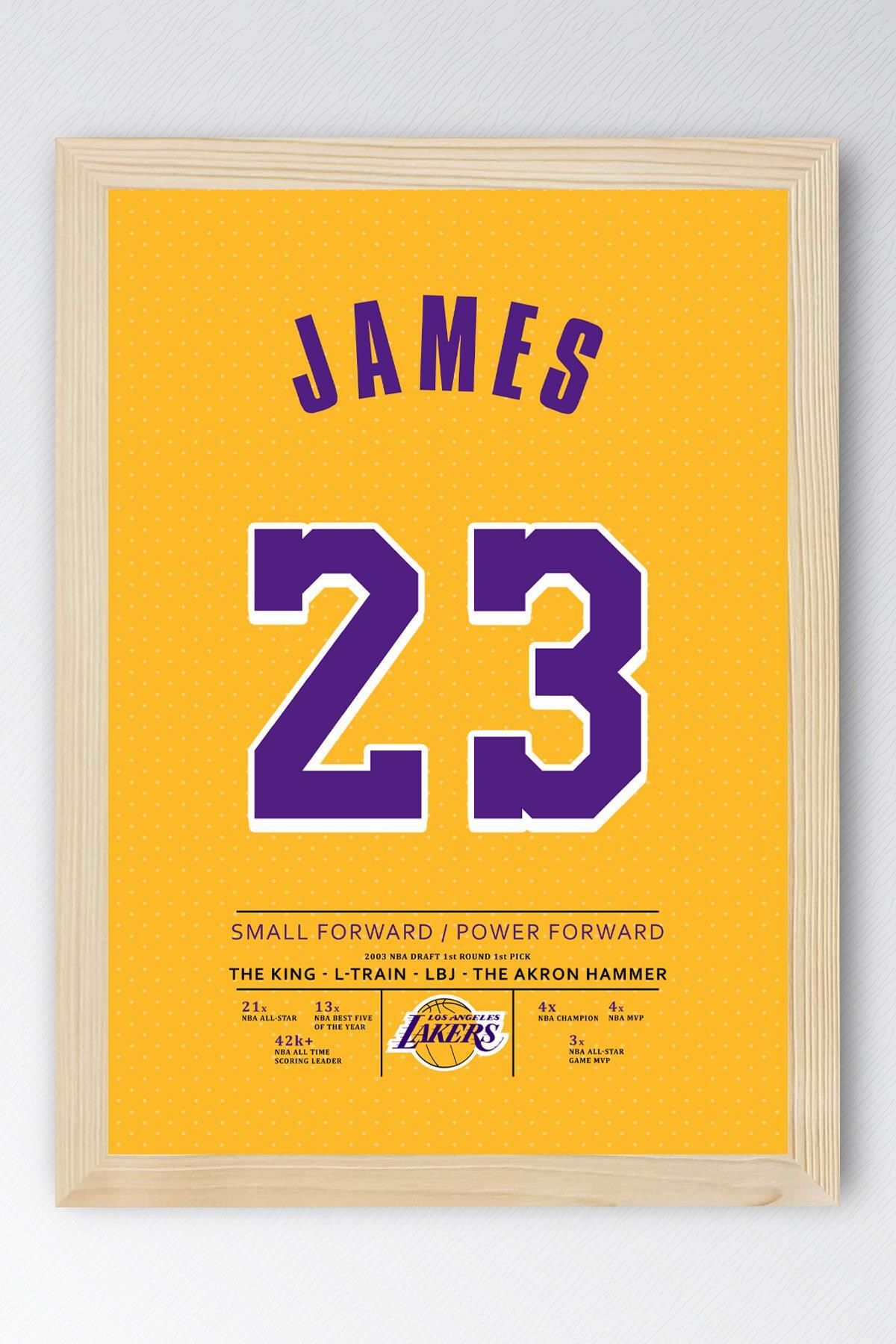 Saturn LeBron James Forma Çerçeveli Tablo - NBA Los Angeles Lakers Jersey