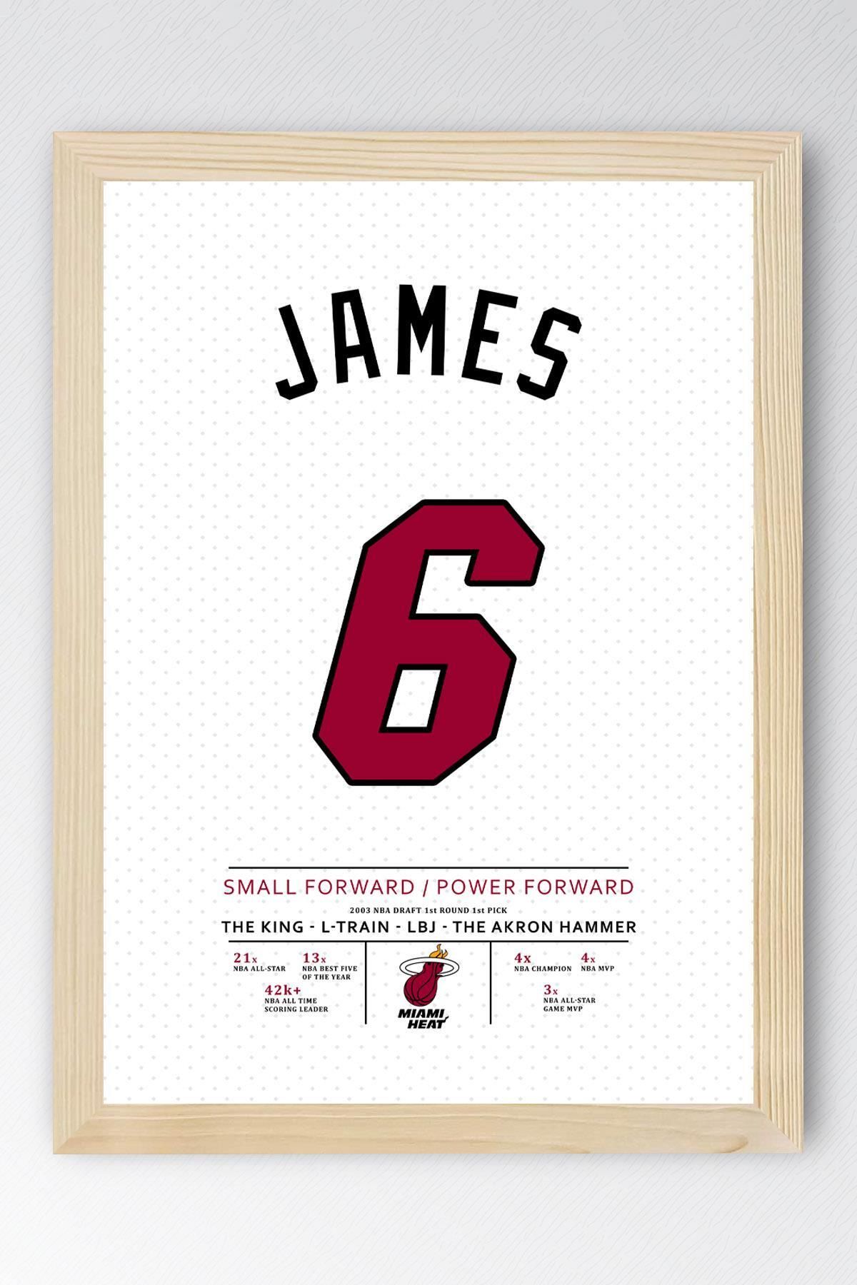 Saturn LeBron James Forma Çerçeveli Tablo - NBA Miami Heat Jersey
