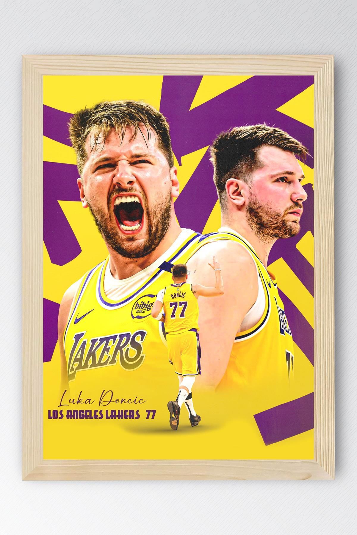 Saturn Luka Doncic Çerçeveli Tablo - Los Angeles Lakers NBA Posteri Tablo