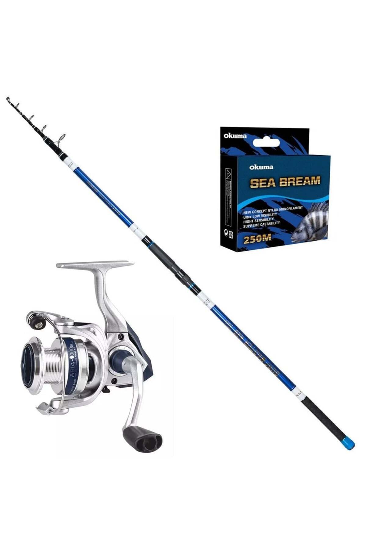 Okuma Aria 8000 - Ryuji Surf Master 420cm 100-250gr Surf Olta Seti Okuma Aria 8000 - Ryuji Surf Master 420cm 100-250gr Surf Olta Seti