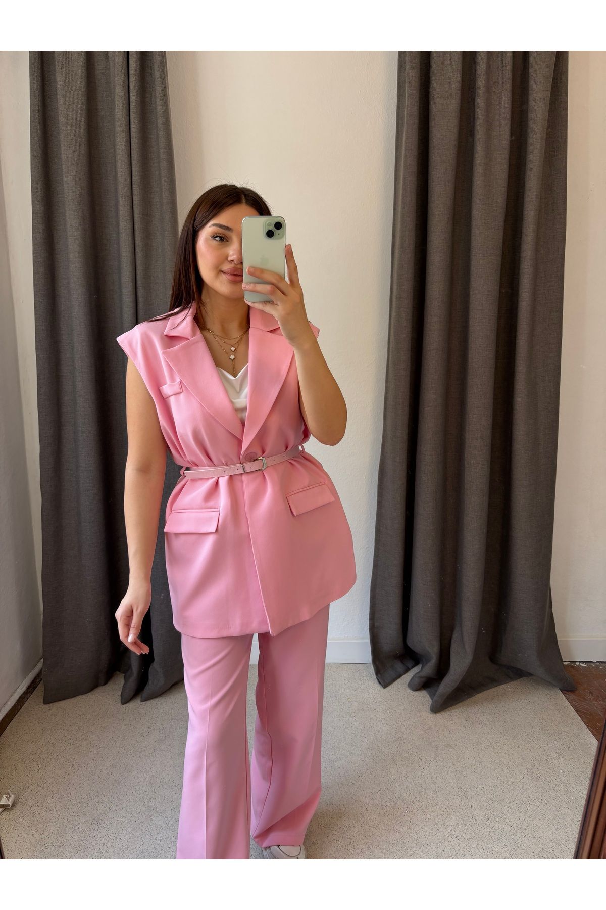 ROSSA Oversize Kemerli Astarlı Yelek