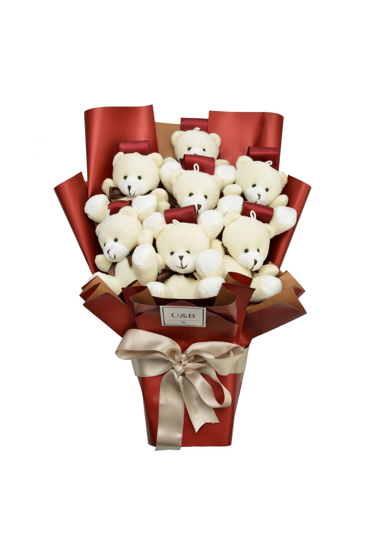 UB Teddy Bear Flowers Beyaz Aşk Ayıcık Buketi