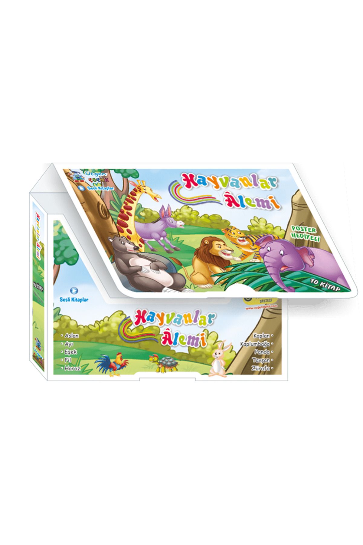 3K YAYIN Üçgen Yayıncılık Üçgen Çocuk HAYVANLAR ALEMİ Hikaye Serisi 10 Kitap 1.SINIF 2.SINIF Poster Hediyeli