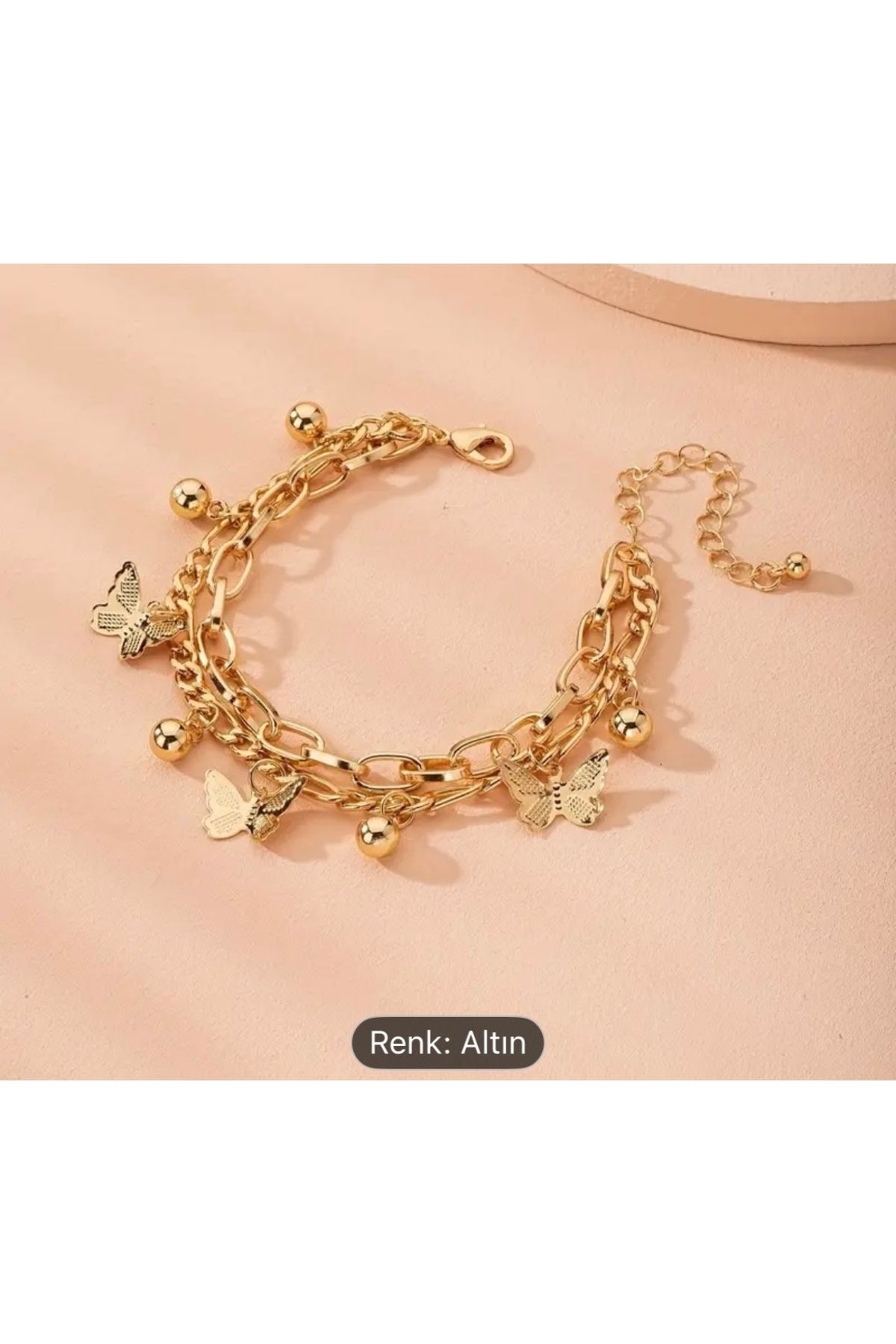 NO BRAND Yaz trend altın rengi çelik bileklik