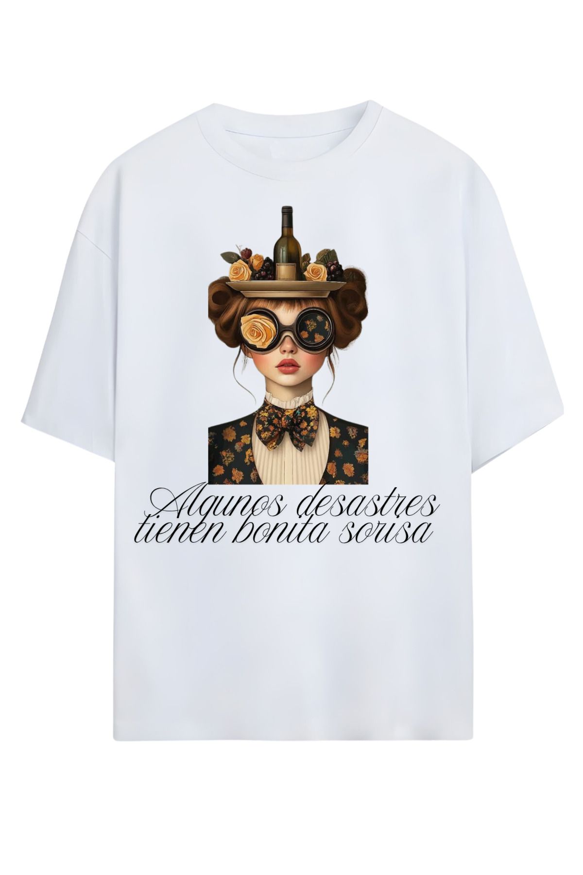 MAGORS GraffTee Unisex %100 Organik Pamuk Bisiklet Yaka Özel Tasarım Illustrasyon Art Baskılı T-shirt