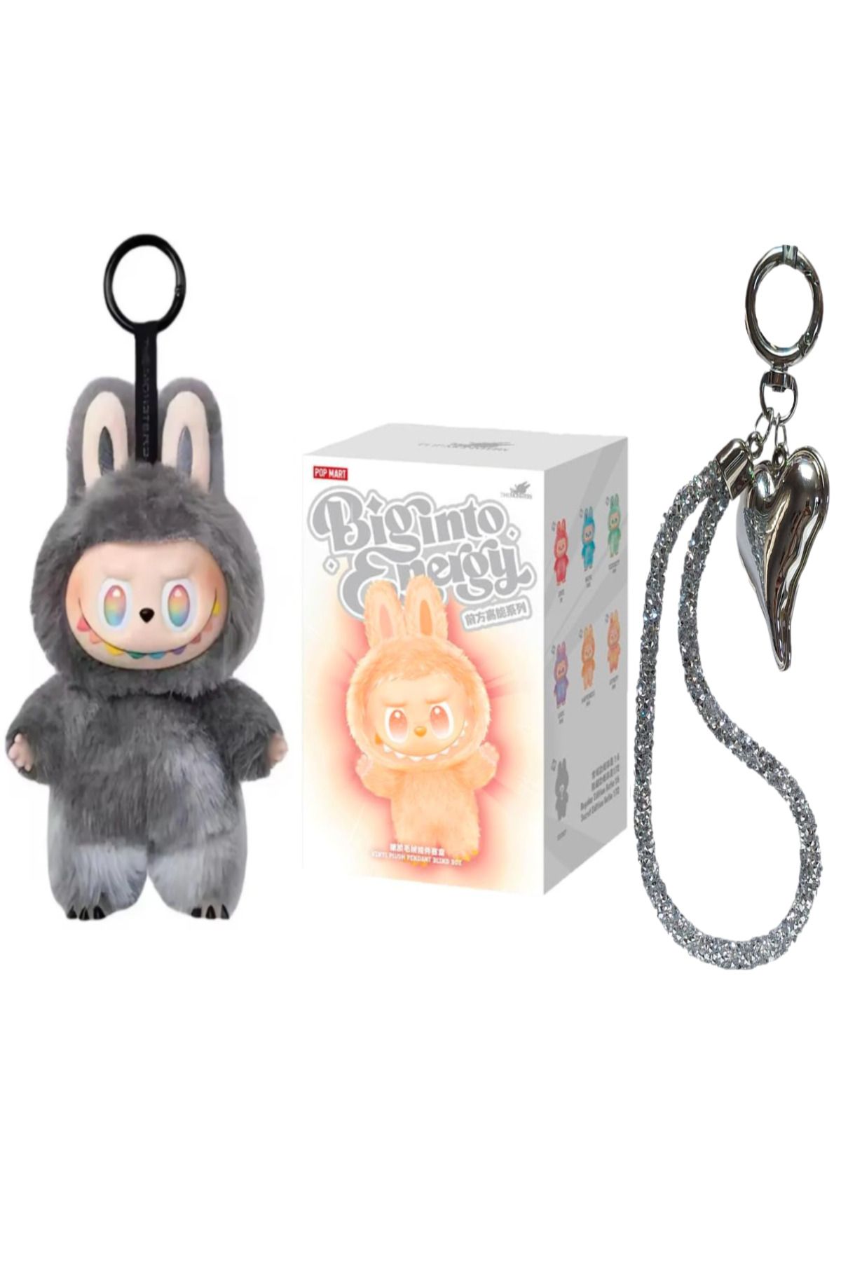 FO Labubu Oyuncak Labubu Peluş Bebek Peluş Oyuncak Labubu Anahtarlık, Charm Hediyeli
