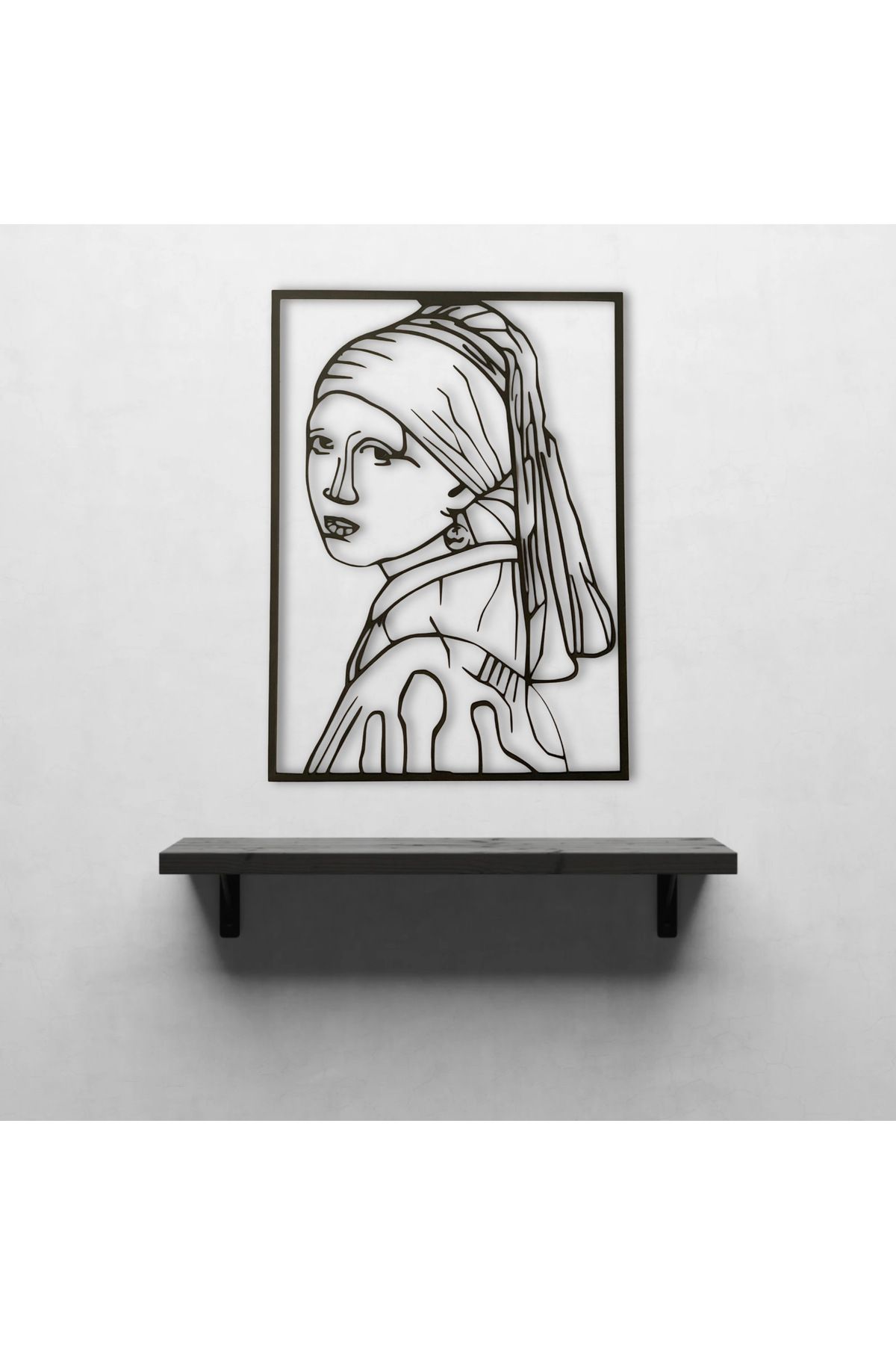 cestino darte ''Girl with a Pearl Earring'' - Modern Lazer Kesim Versiyonu Ahşap Tablo
