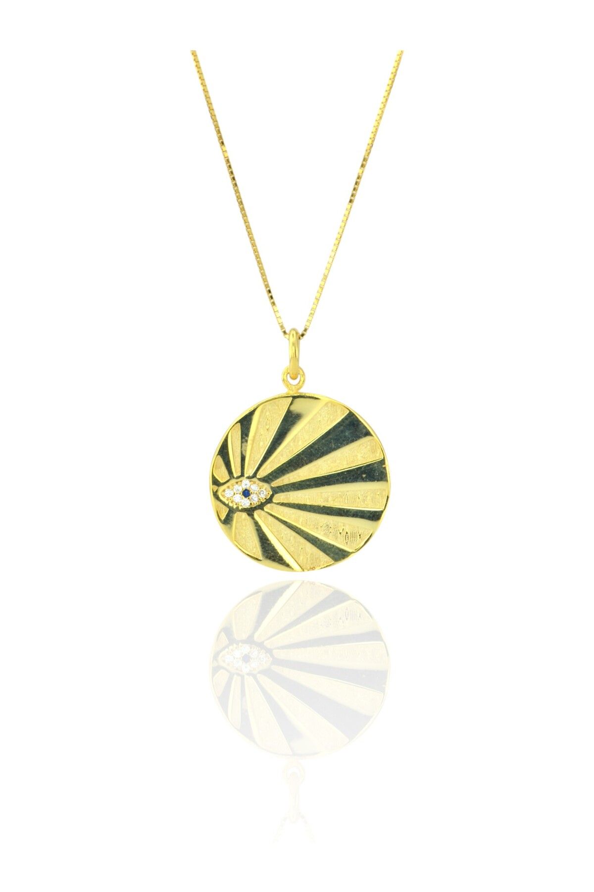 TACA JEWELLERY 925 Ayar Gümüş | Galaksinin Gözü Madalyon Kadın Gümüş Kolye