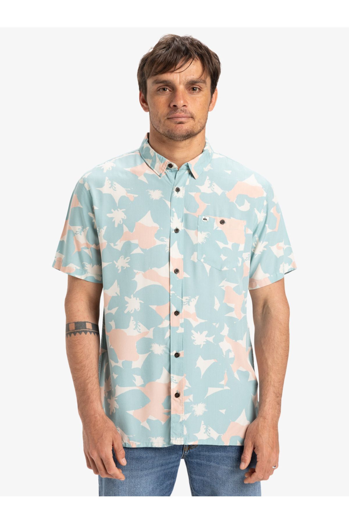 Quiksilver Safe Paradise - Kısa Kollu Gömlek Viskon Kumaş