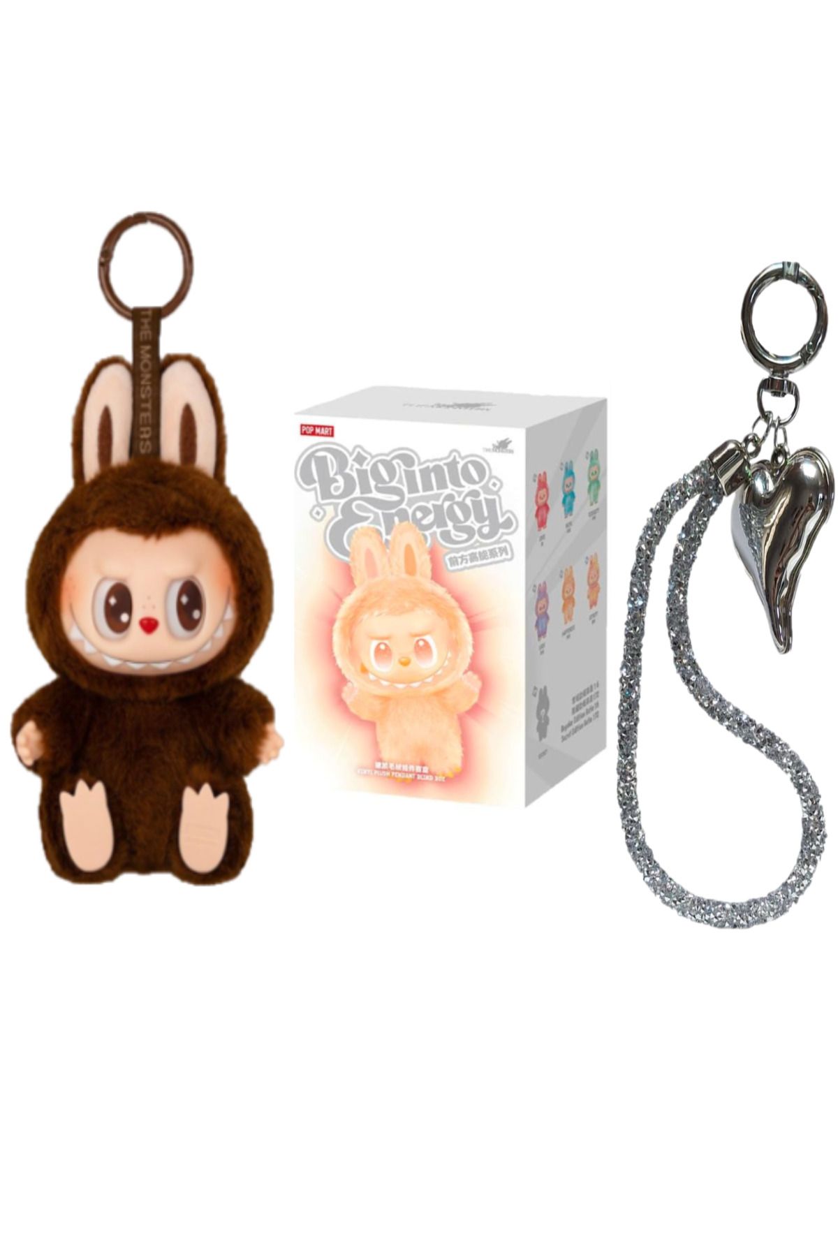 FO Labubu Oyuncak Labubu Peluş Bebek Peluş Oyuncak Labubu Anahtarlık, Charm Hediyeli