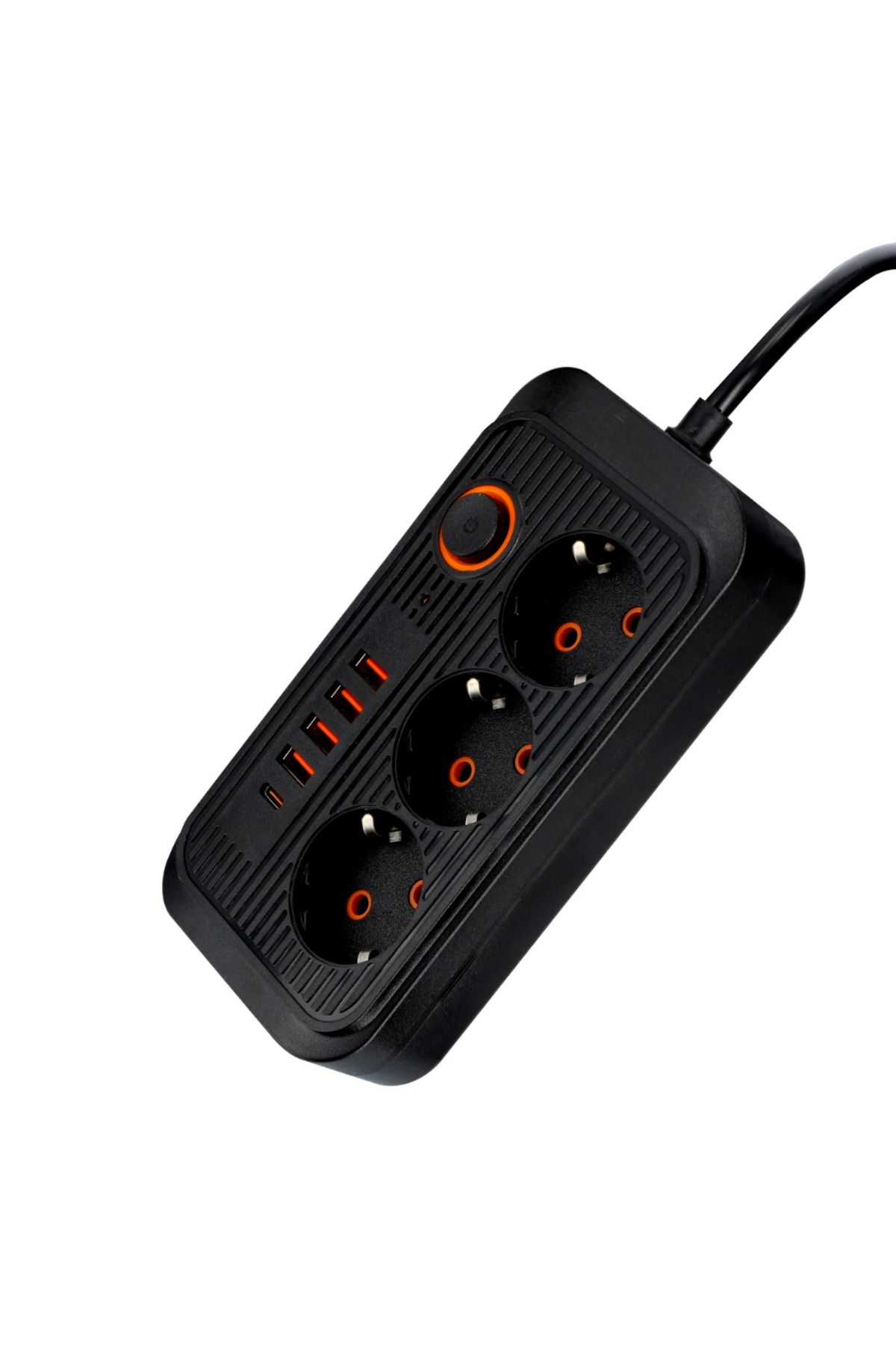 SML-Multifunctional extension cord, 3 sockets + 5xUSB, 2 meters, black 2
