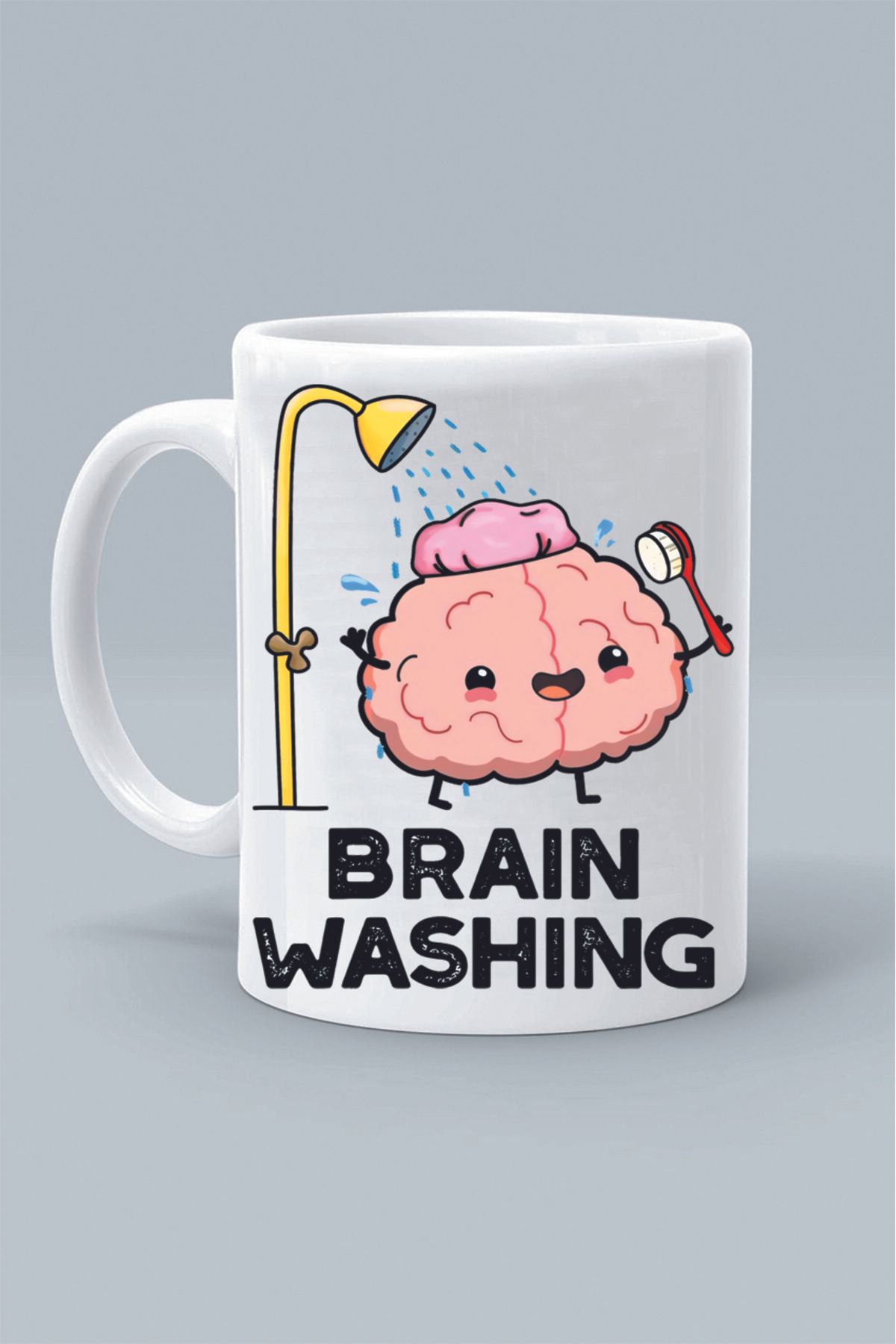 Olympus plus BRAIN WASHING BEYİN YIKAMA MODDO Baskılı Beyaz Klasik Kupa Bardak