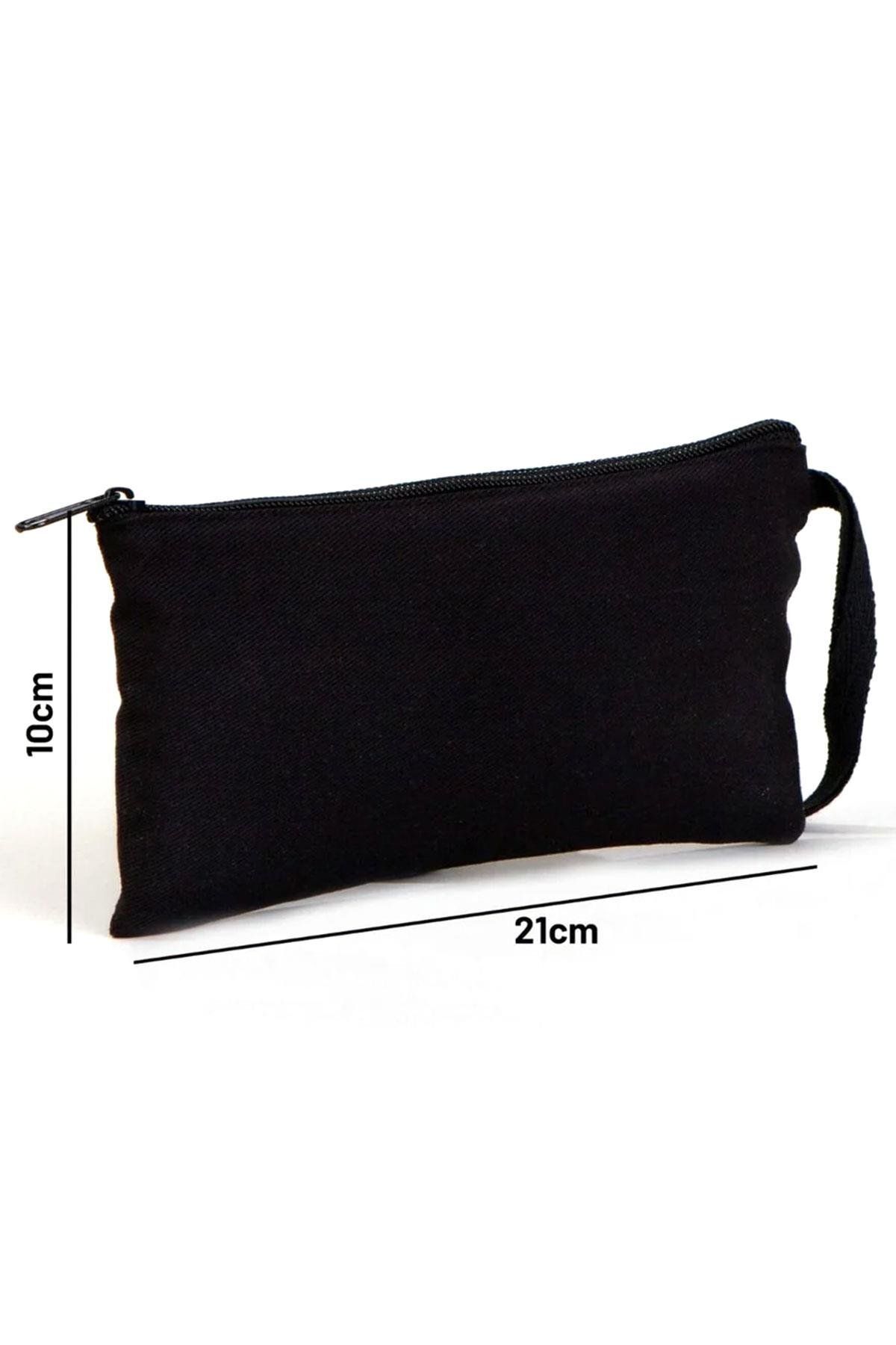 Rakerplus-Suport stilou din țesătură gabardină neagră 21x10 cm cu fermoar 4