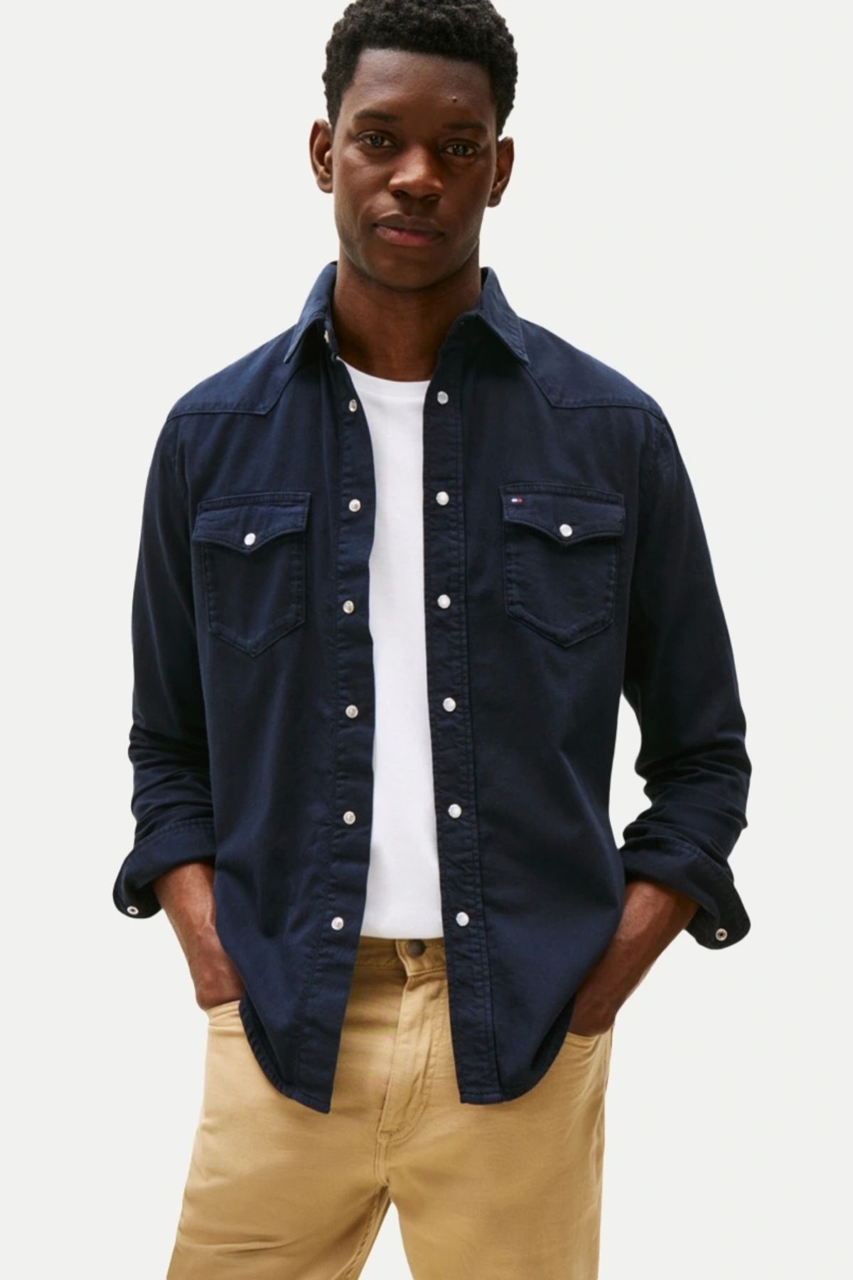 Tommy Hilfiger DENIM SHIRT GMD Erkek Mavi Gömlek MW0MW40684DW5