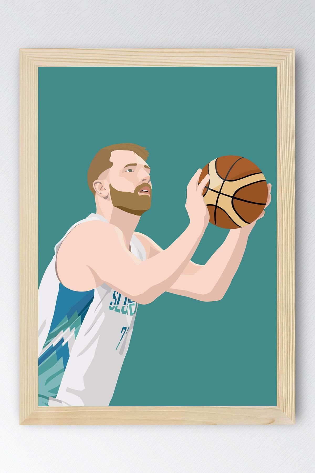 Saturn Luka Doncic Çerçeveli Tablo - Basketbol NBA Posteri Tablo
