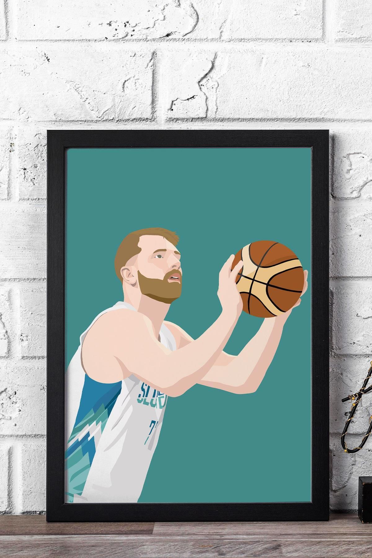 Saturn Luka Doncic Çerçeveli Tablo - Basketbol NBA Posteri Tablo