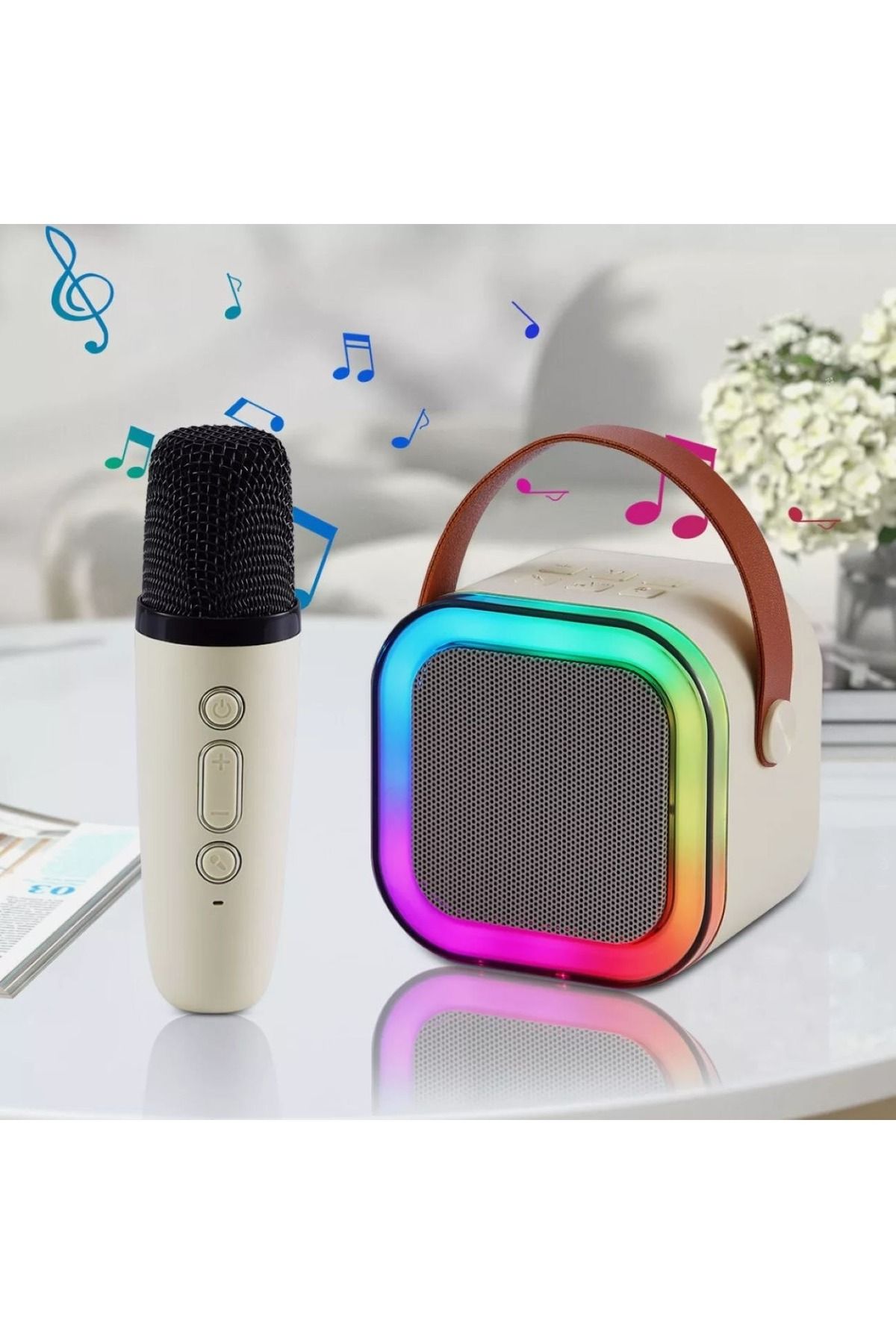 DigiMonster K12 Karaoke Makinesi – Taşınabilir Bluetooth Hoparlörlü Eğlence Deneyimi Tek Kablosuz Mikrofon