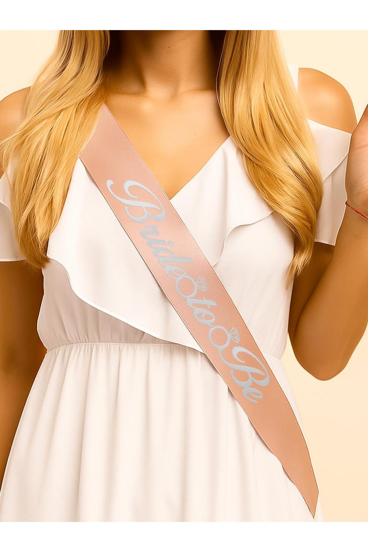 Parti Adresi Bride To Be Kuşak Bekarlığa Veda Parti Aksesuarı Rose Üzeri Gümüş