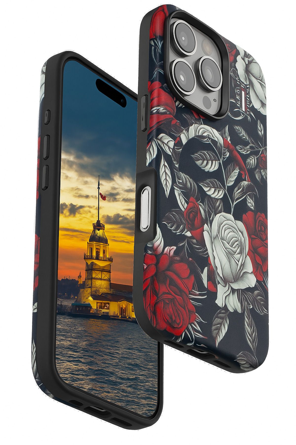 Peeq iPhone 16 Pro Max Peeq 3D Çiçek Desenli Manyetik MagSafe Kılıf