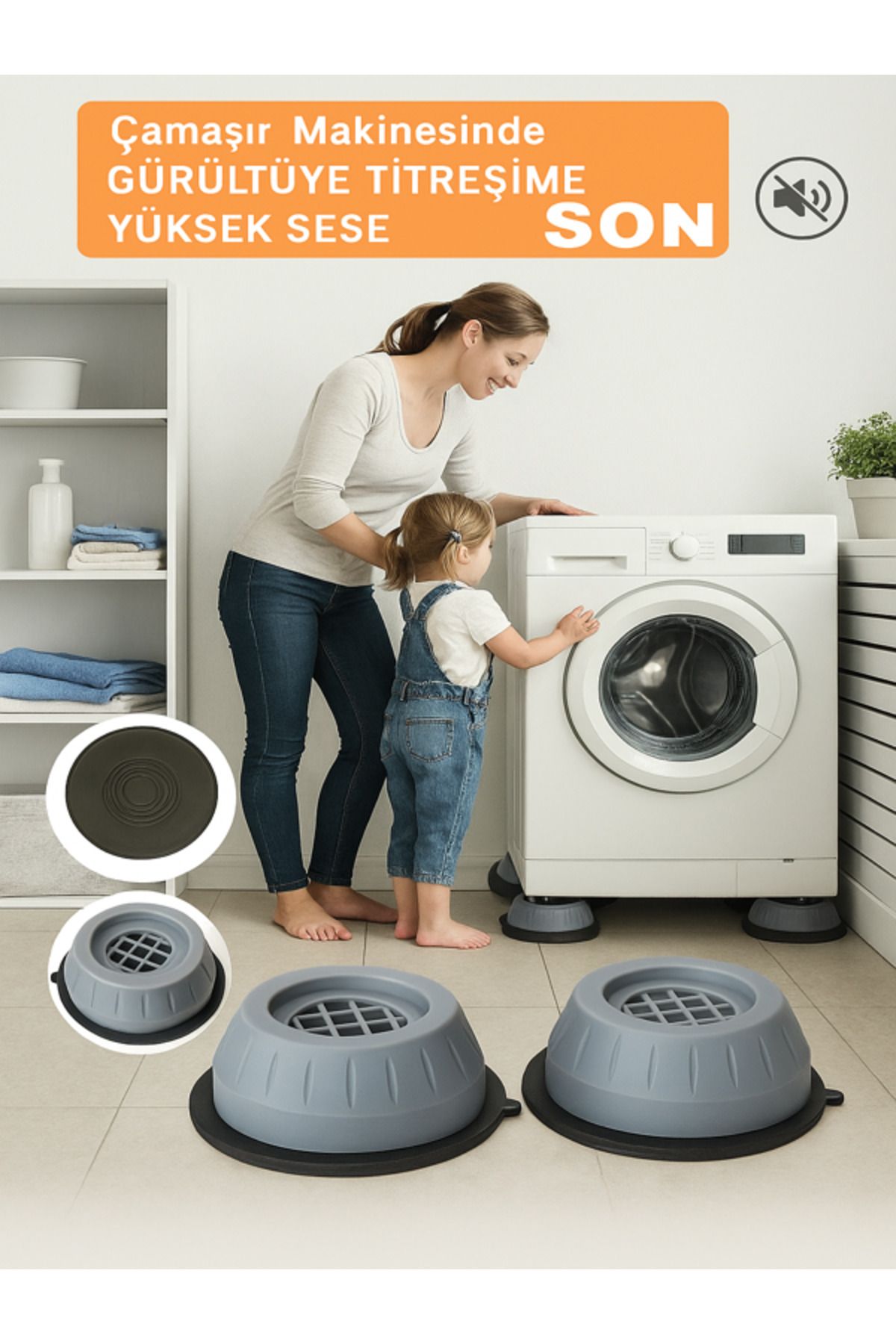 CVS Çamaşır ve Bulaşık Makinesi Kaydırmaz Gürültü ve Titreşim Önleyici 4 lü Aparat Seti