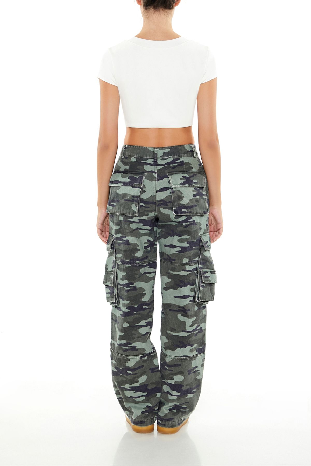 Forever 21 Kamuflaj Desenli Kargo Pantolon