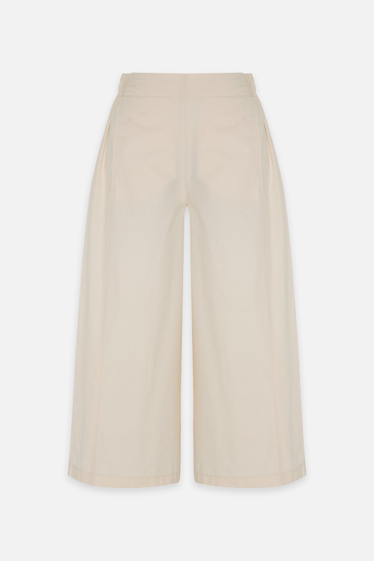 Amia&Co. Krem Lastikli Palazzo Pantolon