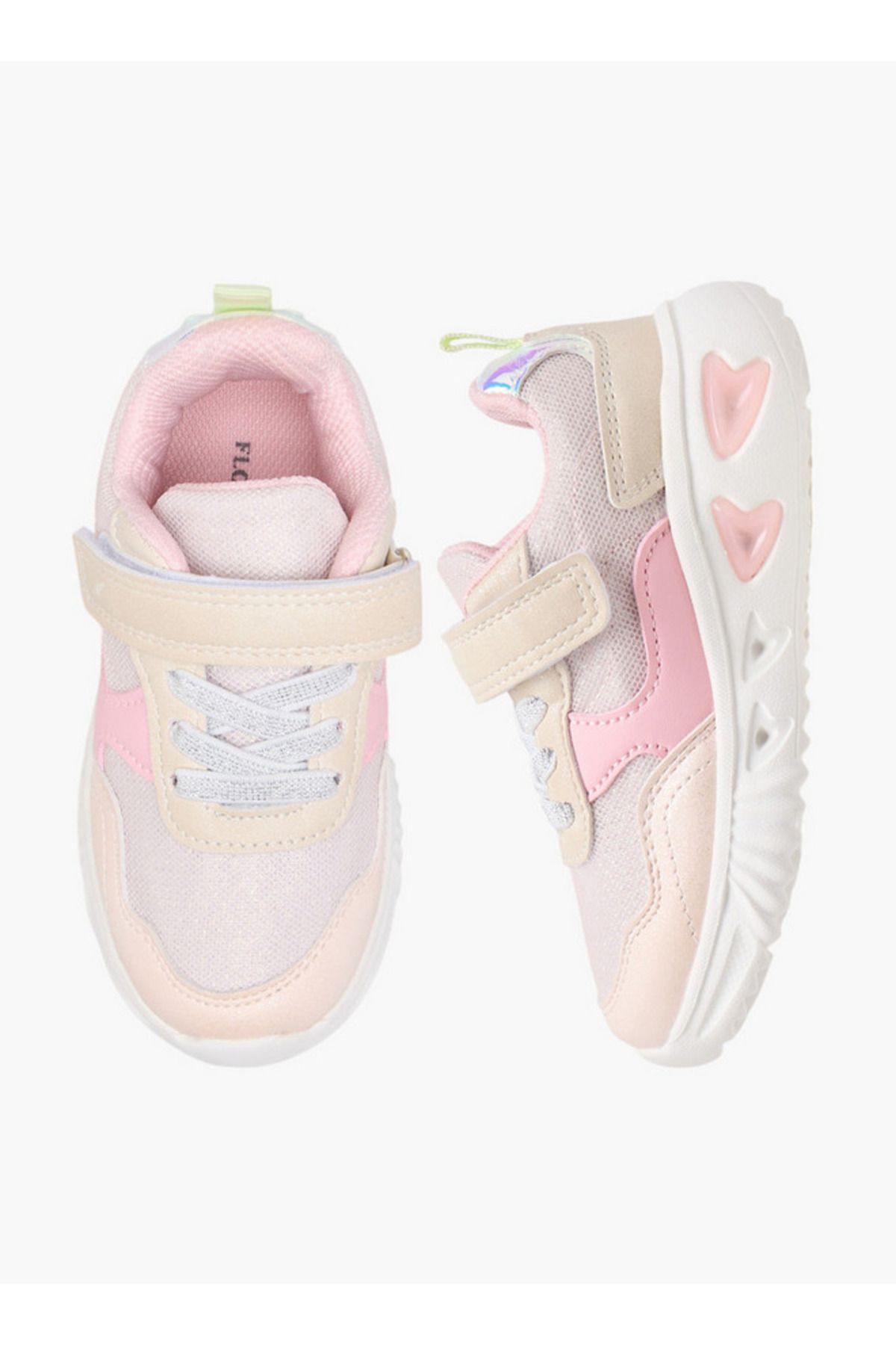 Flora Bella by Shoexpress-Girls Colourblock Light-Up Sneakers with Hook and Loop Closure 1