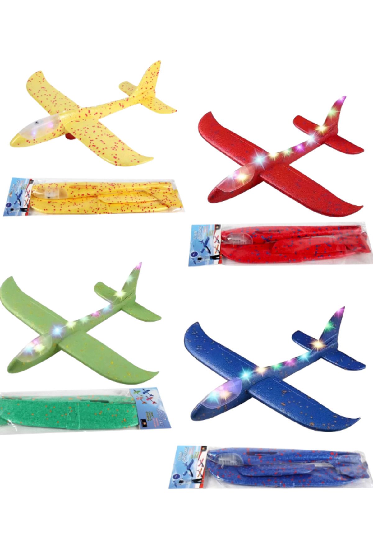 Muhcu Home Güneşte Parıldayan Harika Işıklı Köpük Planr 48 cm ( Oyuncak Uçak )