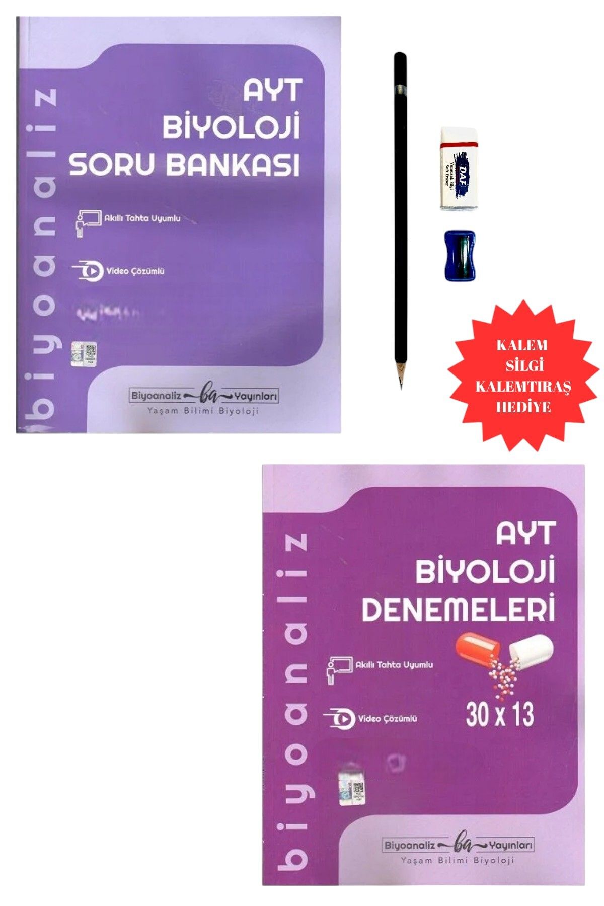 Biyoanaliz Yayınları AYT Biyoloji Soru Bankası ve Denemeleri 2 Kitap Set(Sınav Seti Hediyeli)