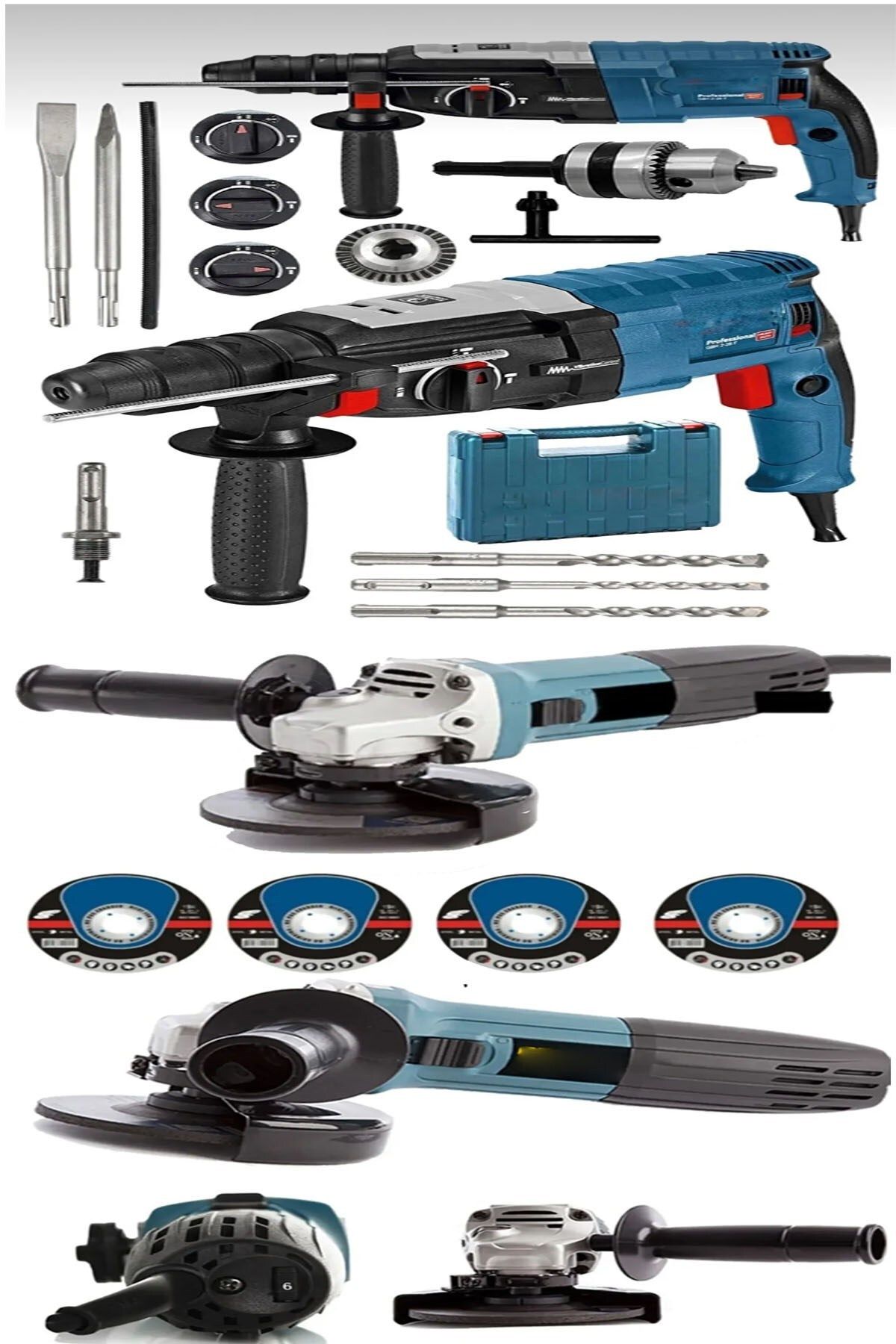 MoonTech Pro Full Set Hilti Kırıcı Delici Ve Bakır Sargılı Taşlama Spral Ve Hediyeleri....