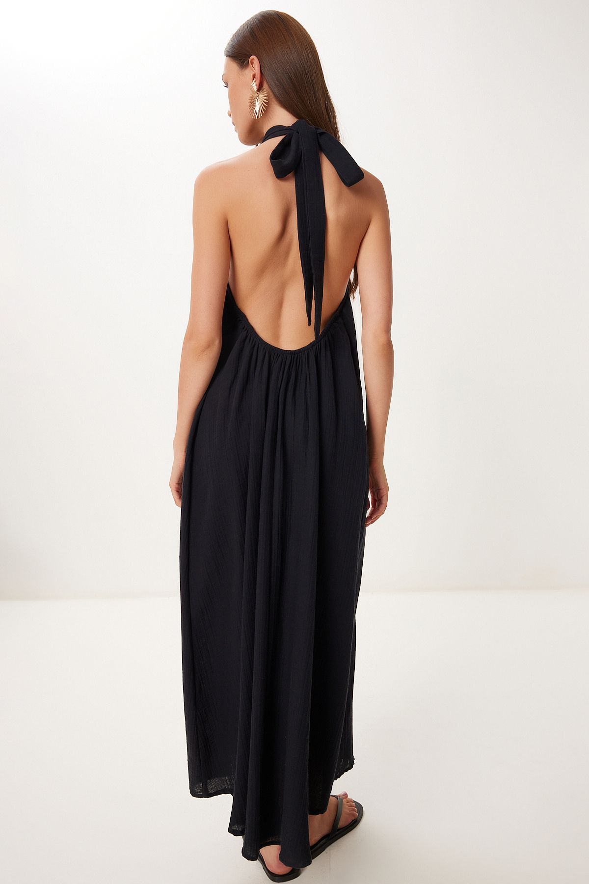 Lovelyİstanbul Halter Yaka Yazlık Müslin Elbise